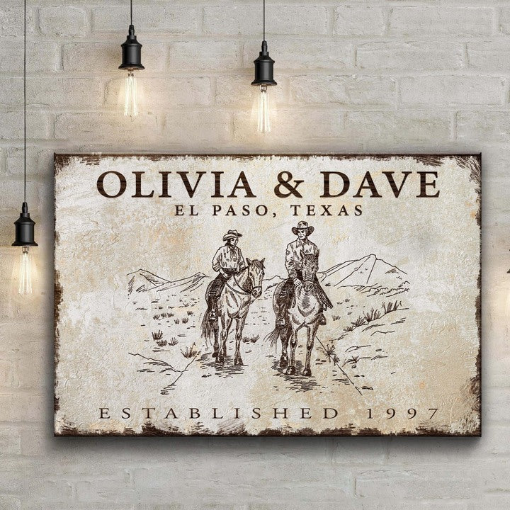 Cowboy Couple Sign on sale at MyriadMart