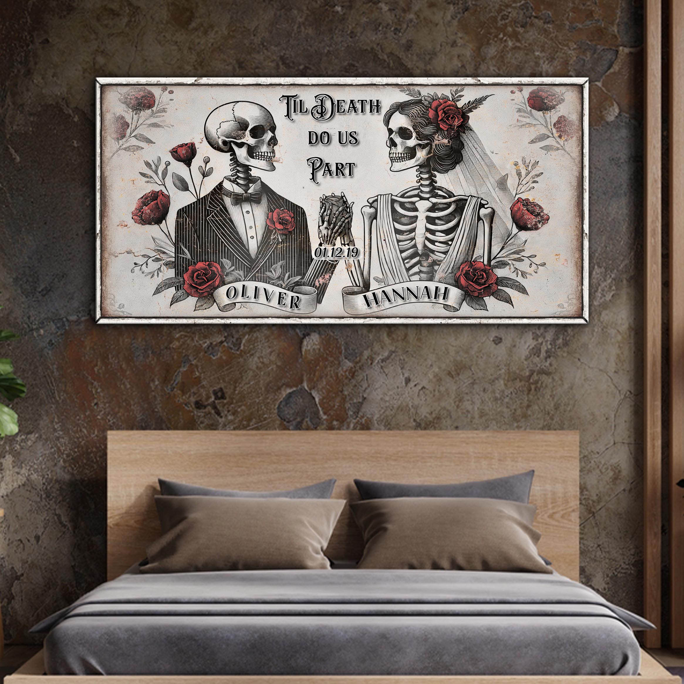Till Death Do Us Part Skeleton Couple Sign II on sale at MyriadMart