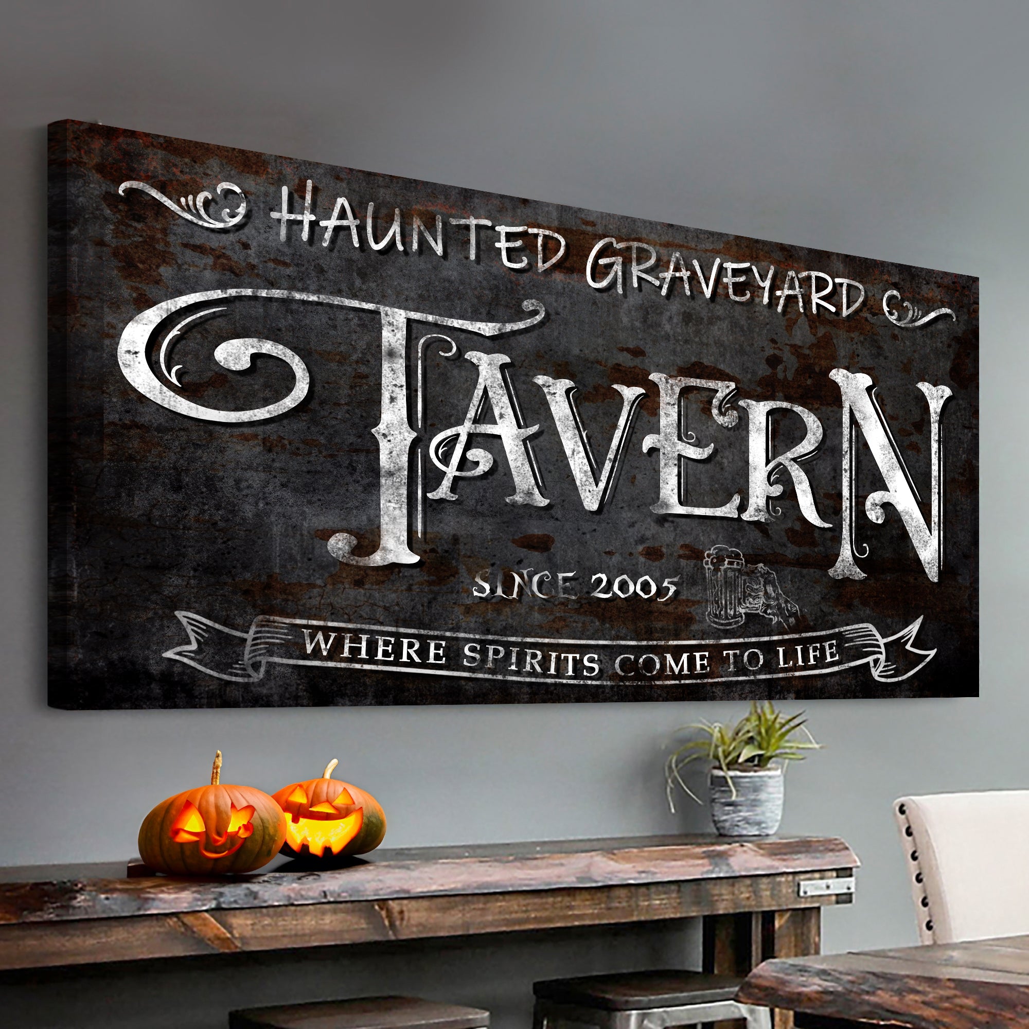 Haunted Graveyard Tavern Halloween Sign III on sale at MyriadMart