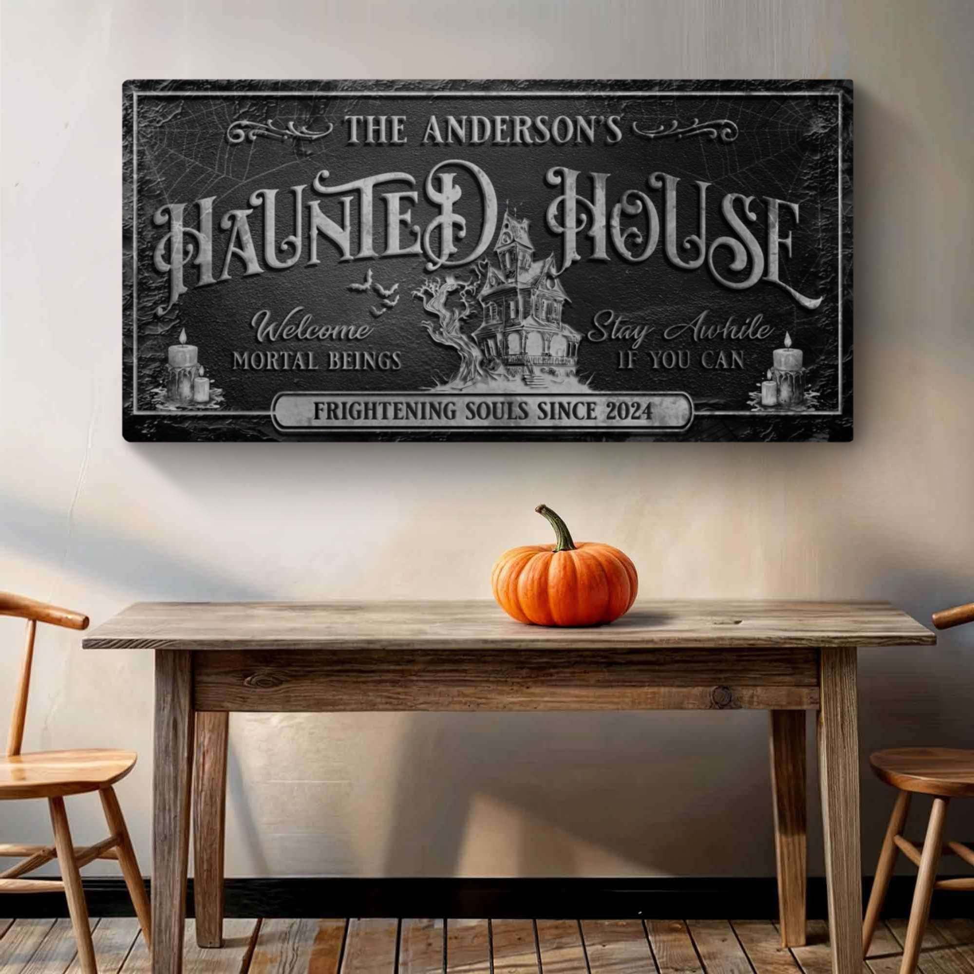 Personalized Haunted House Sign on sale at MyriadMart
