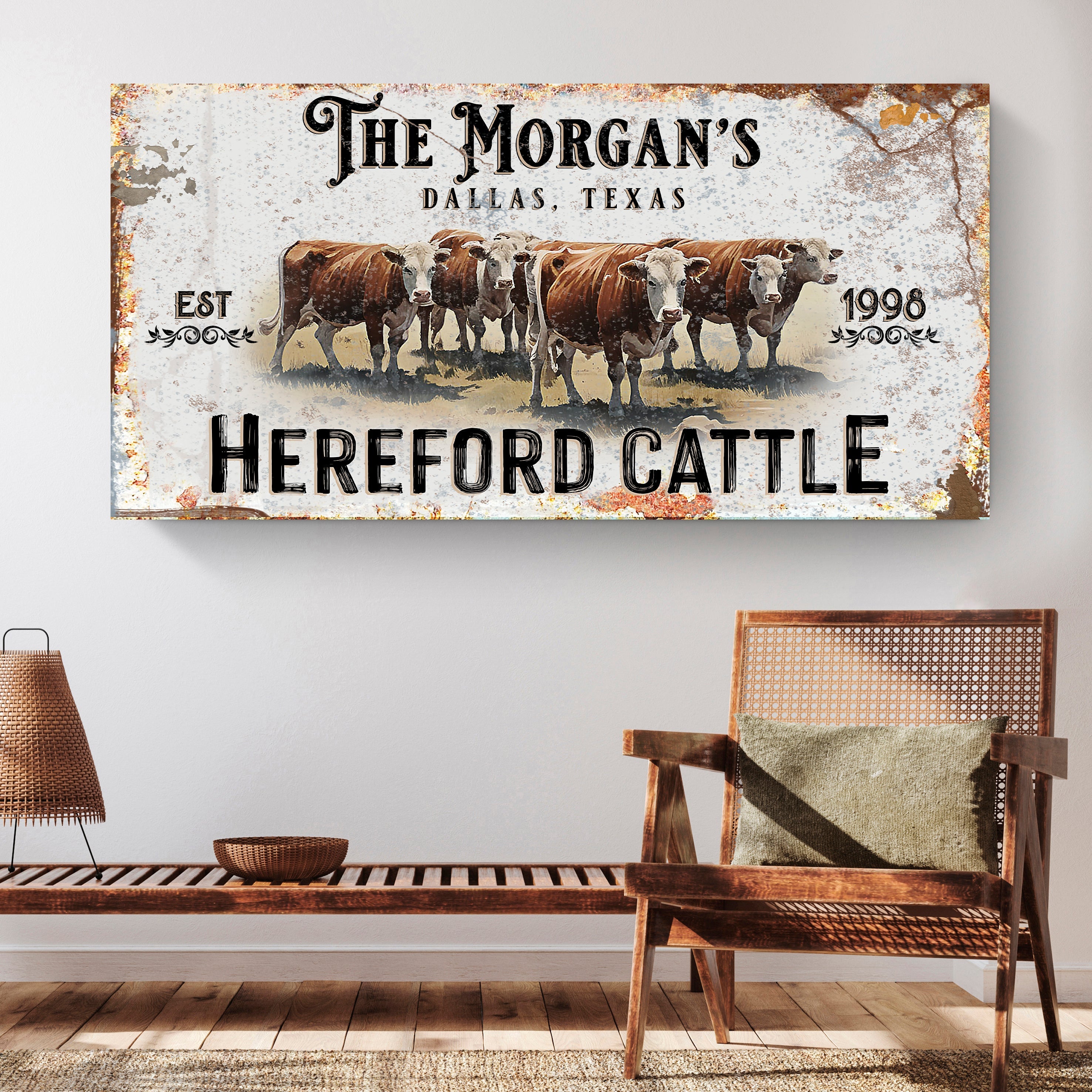 Personalized Hereford Cattle Sign II on sale at MyriadMart