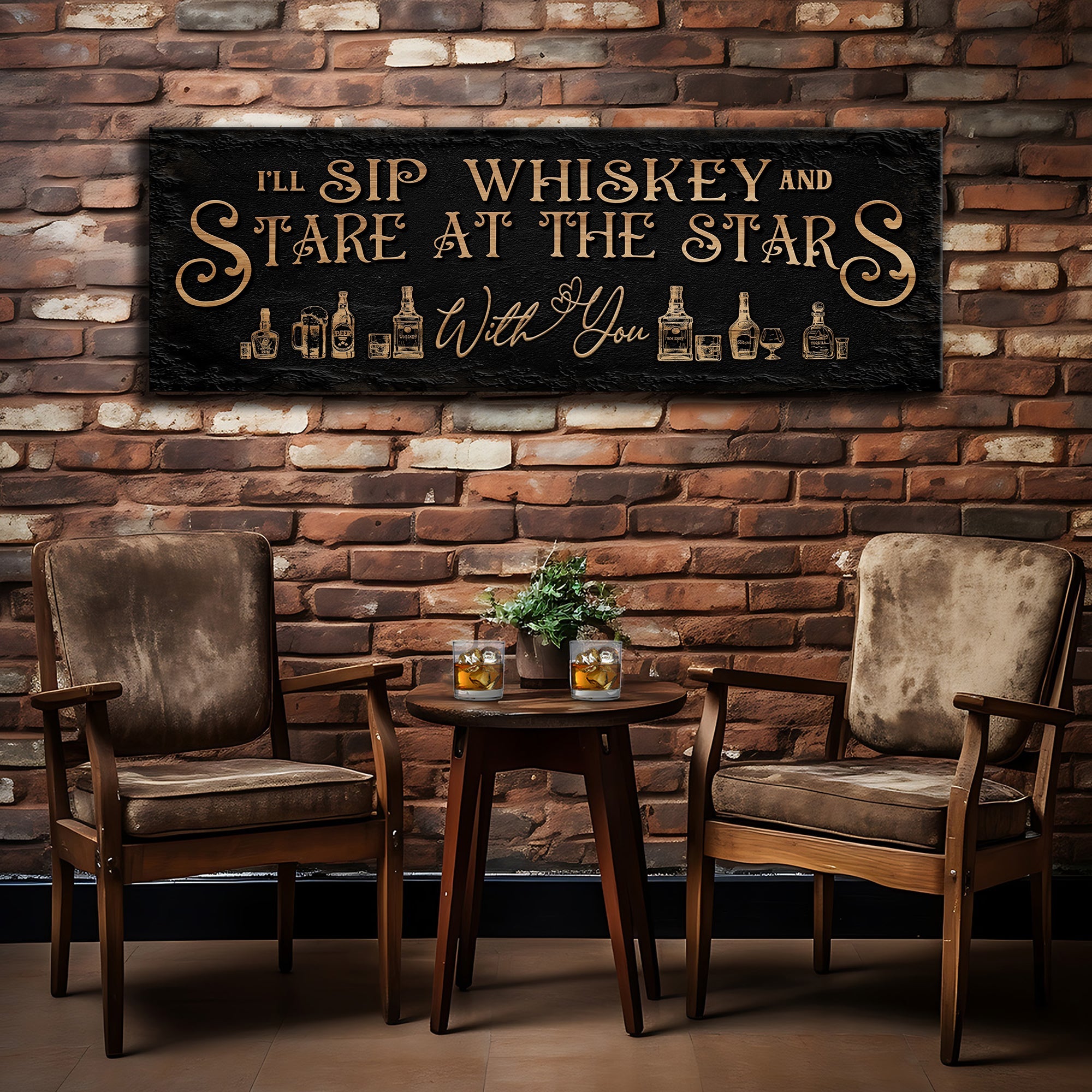 I'll Sip Whiskey And Stare At The Stars Sign on sale at MyriadMart