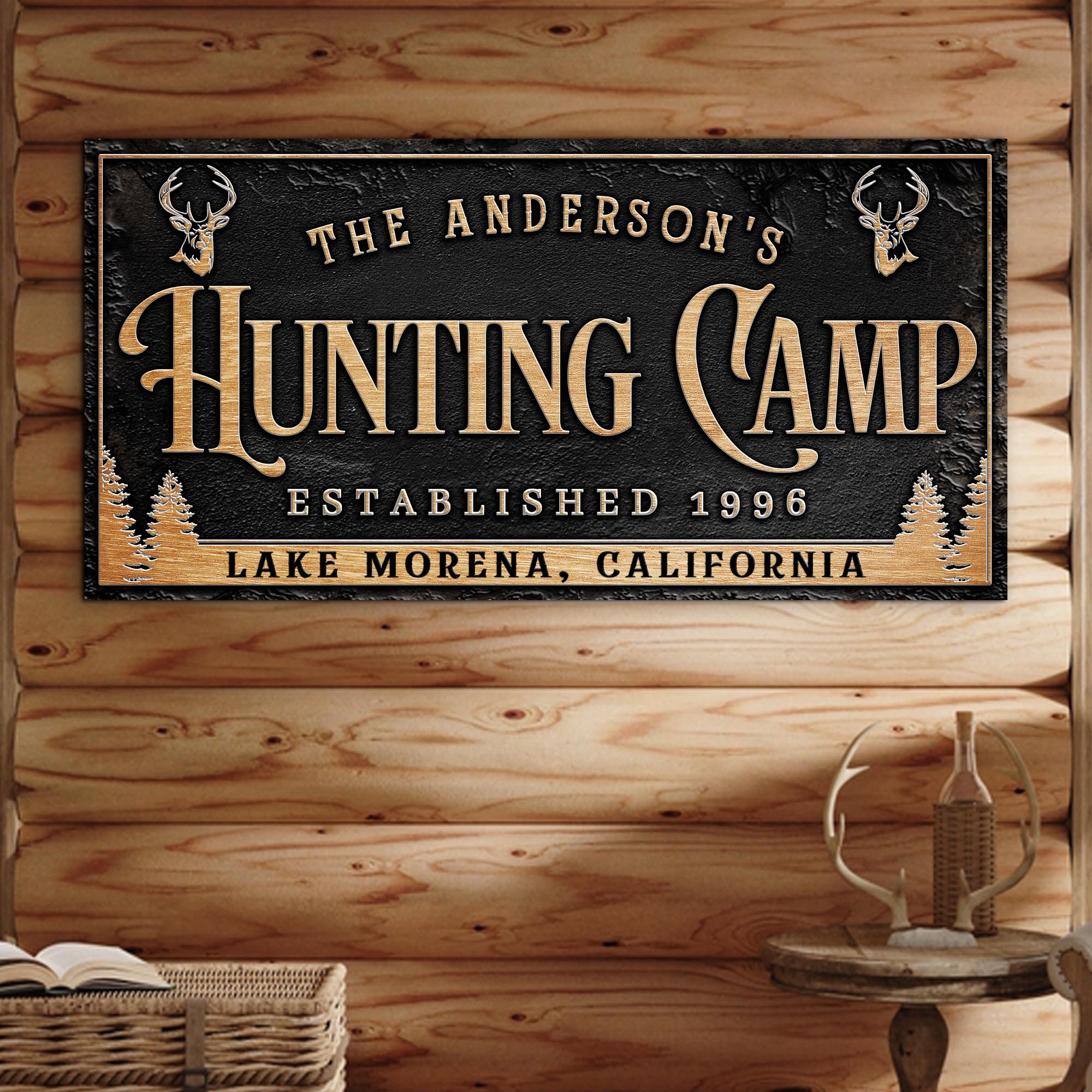 Personalized Family Hunting Camp Sign on sale at MyriadMart