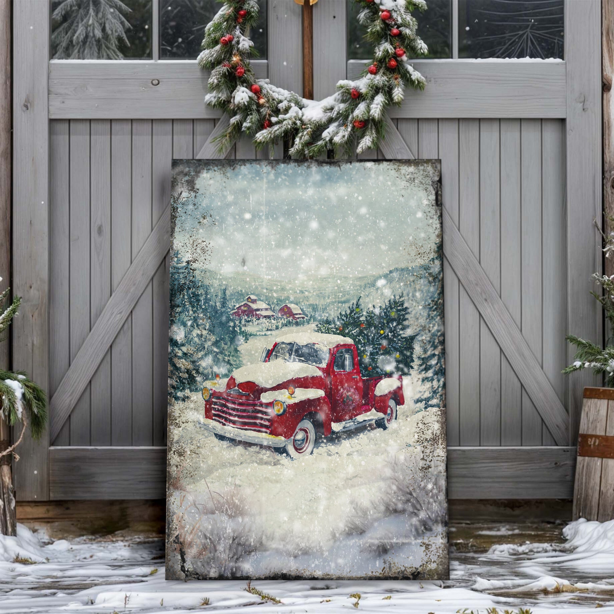 Vintage Truck With Christmas Tree Wall Art II on sale at MyriadMart