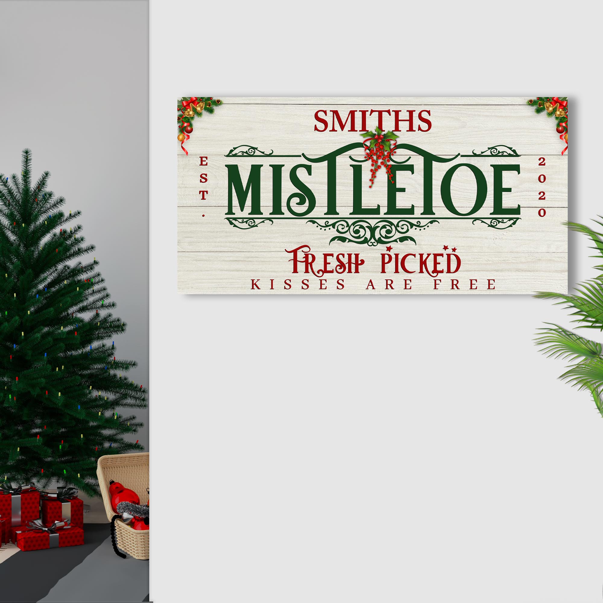 Mistletoe Christmas Sign on sale at MyriadMart