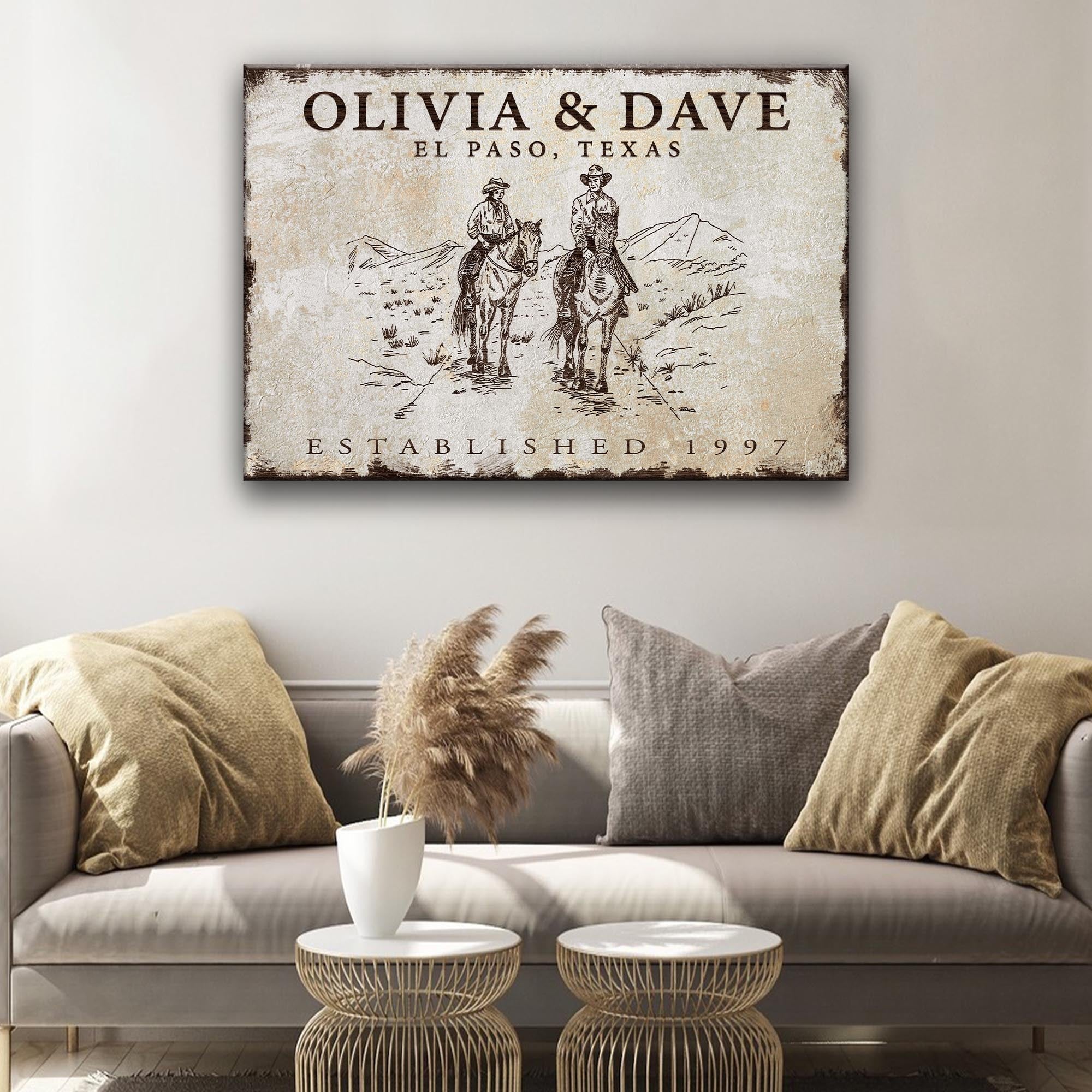 Cowboy Couple Sign on sale at MyriadMart