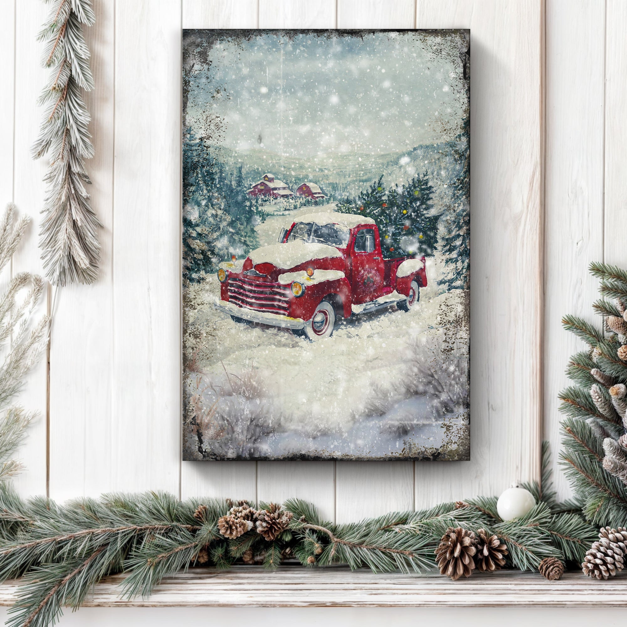 Vintage Truck With Christmas Tree Wall Art II on sale at MyriadMart