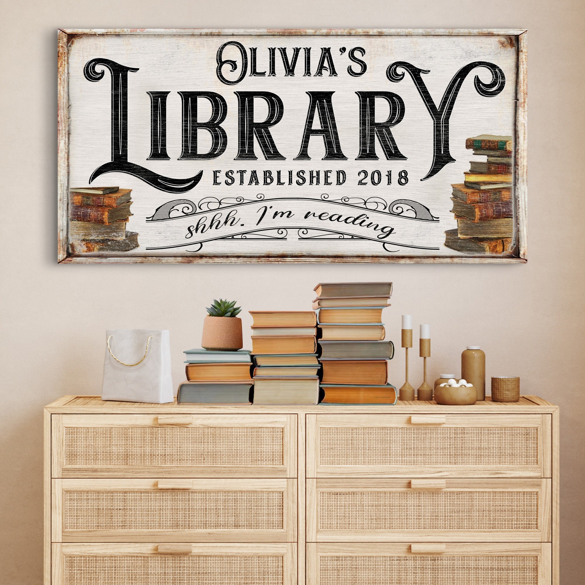 Shhh I'm Reading Library Sign on sale at MyriadMart