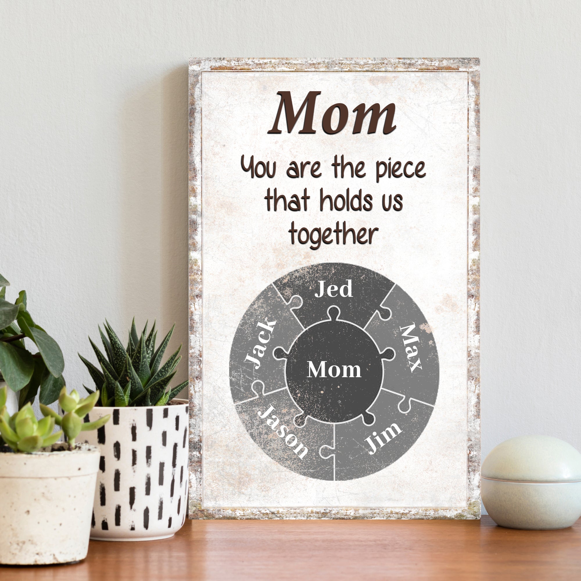 Mom Personalized Puzzle Sign on sale at MyriadMart