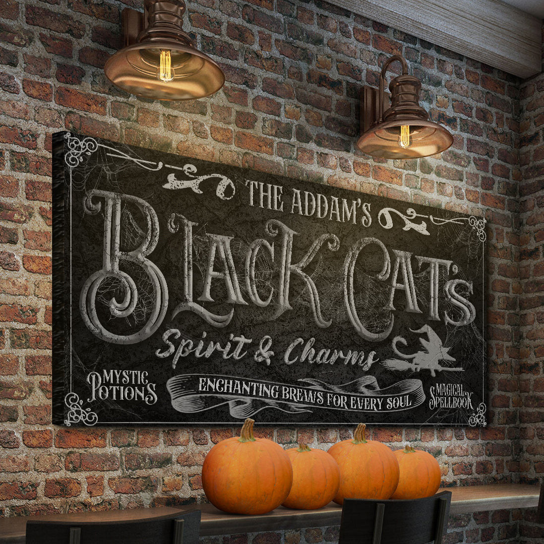 Black Cat’s Spirits & Charms Bar Halloween Sign II on sale at MyriadMart