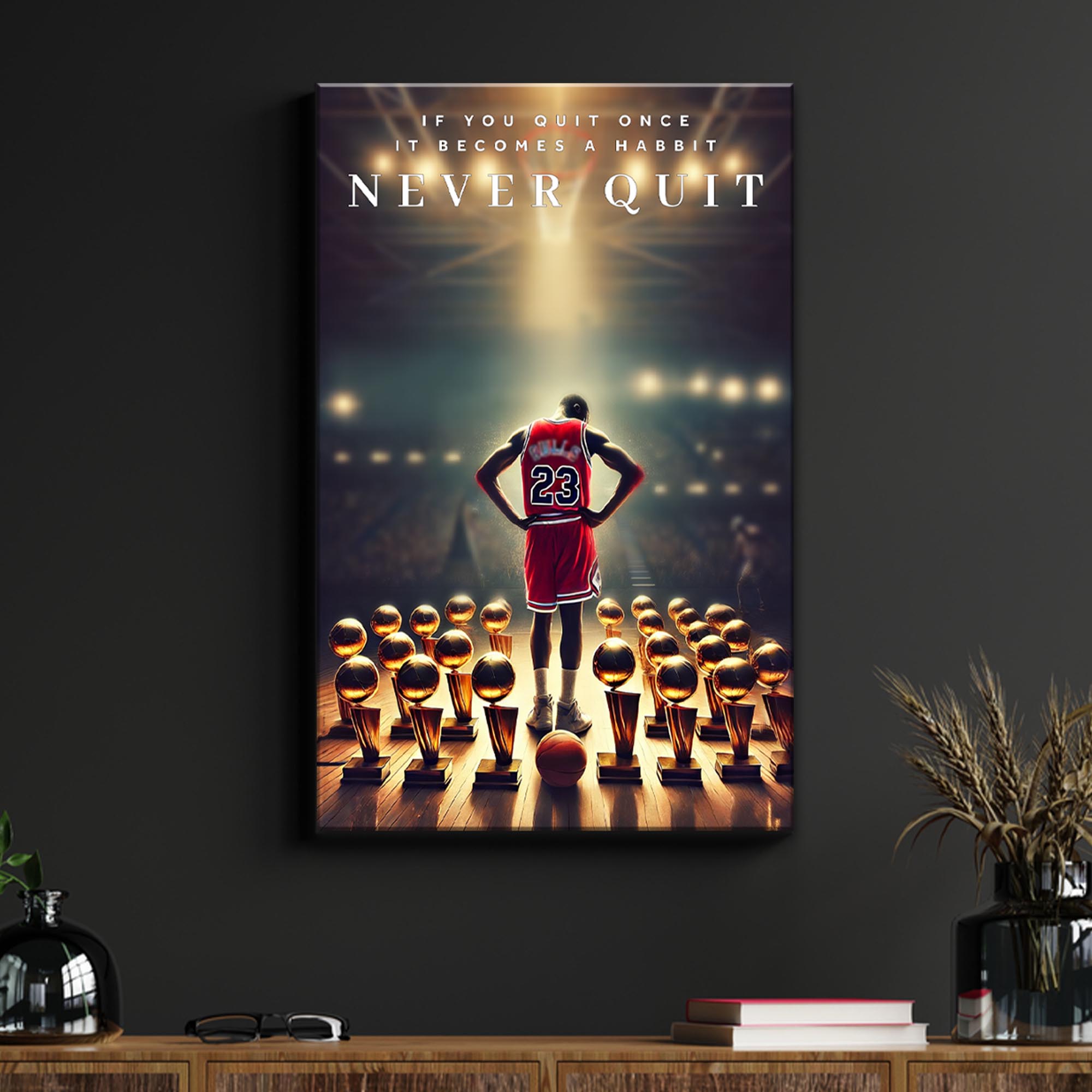 Never Quit - Sport Wall Art on sale at MyriadMart