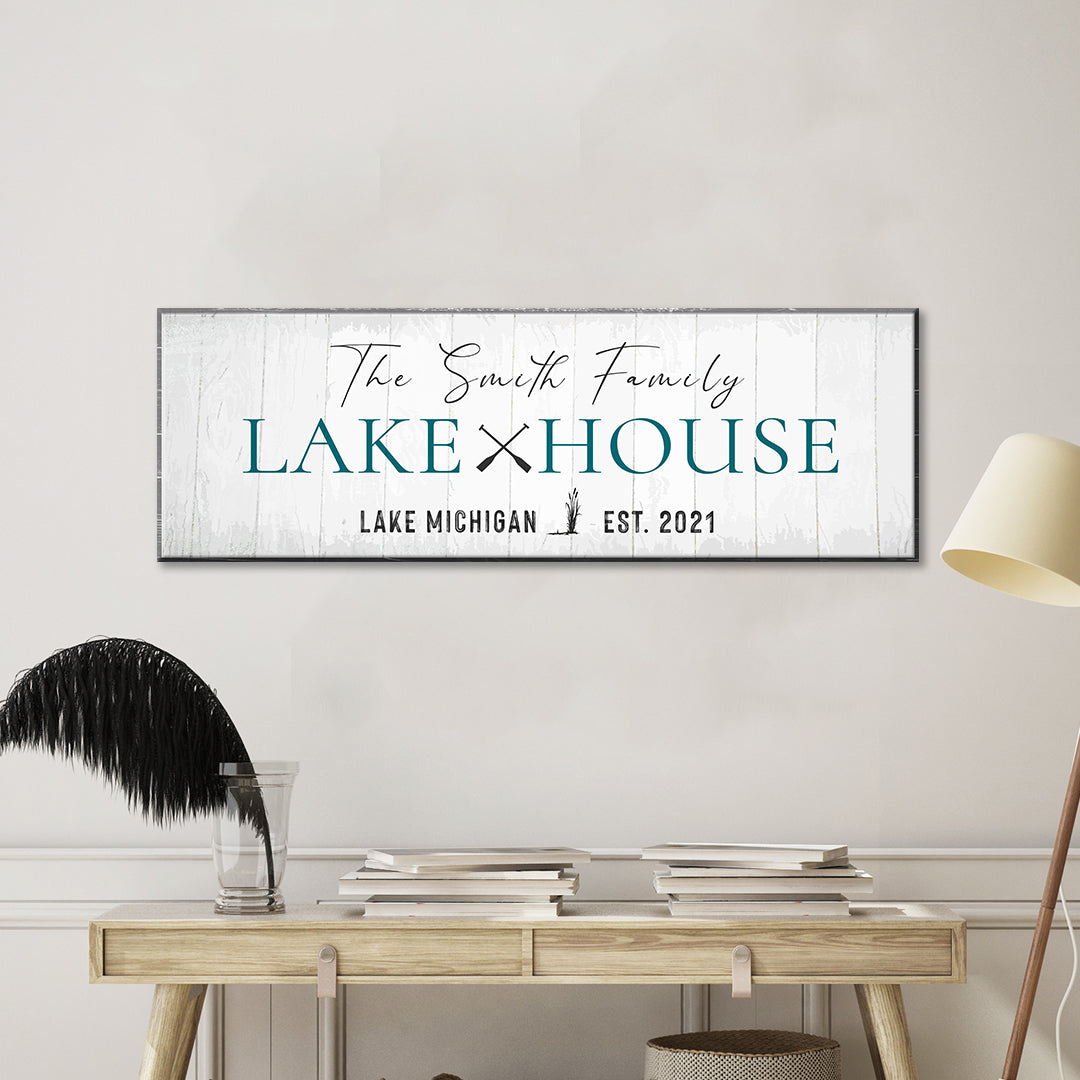 Classic Family Lake House Sign on sale at MyriadMart