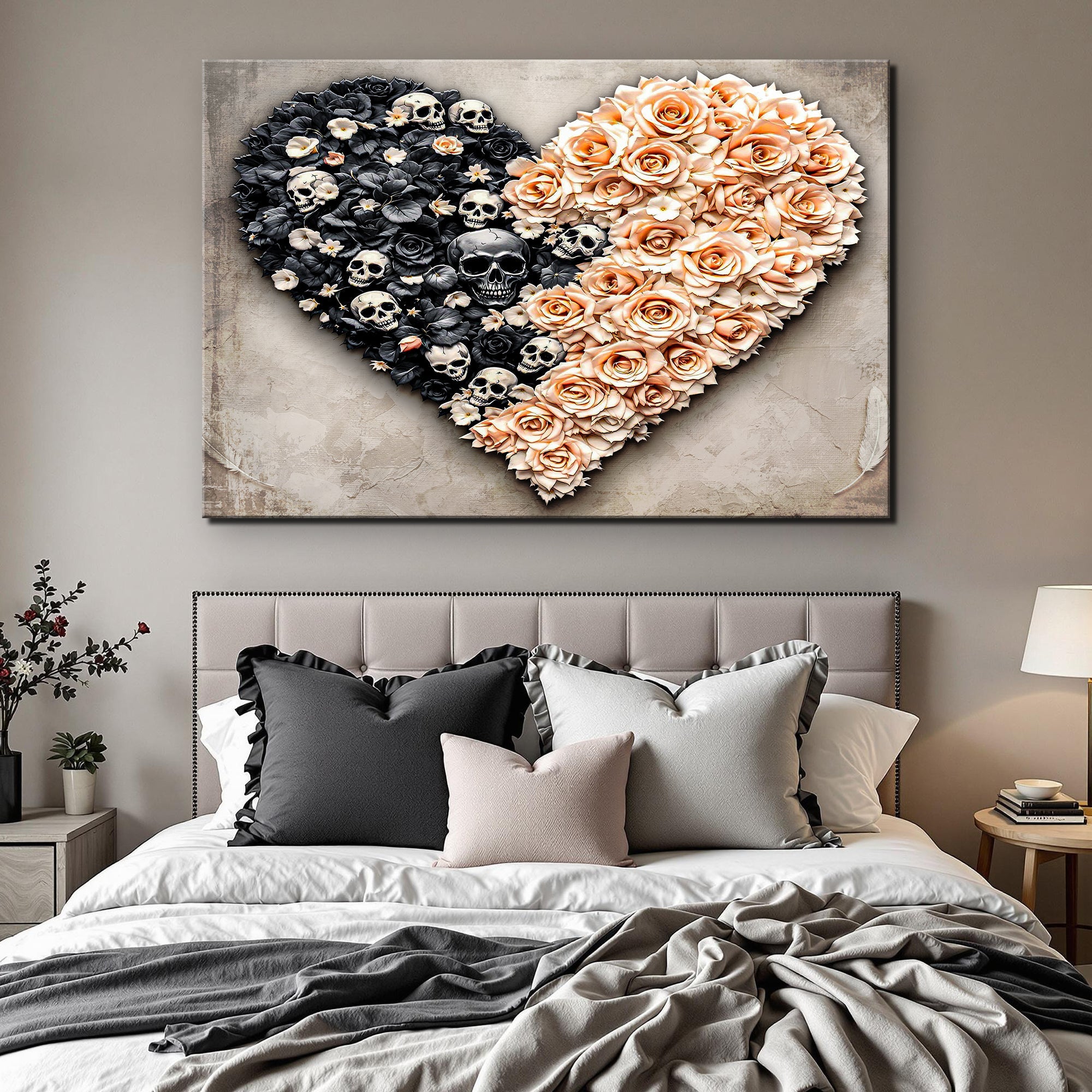 Skull and Flowers Wall Art on sale at MyriadMart