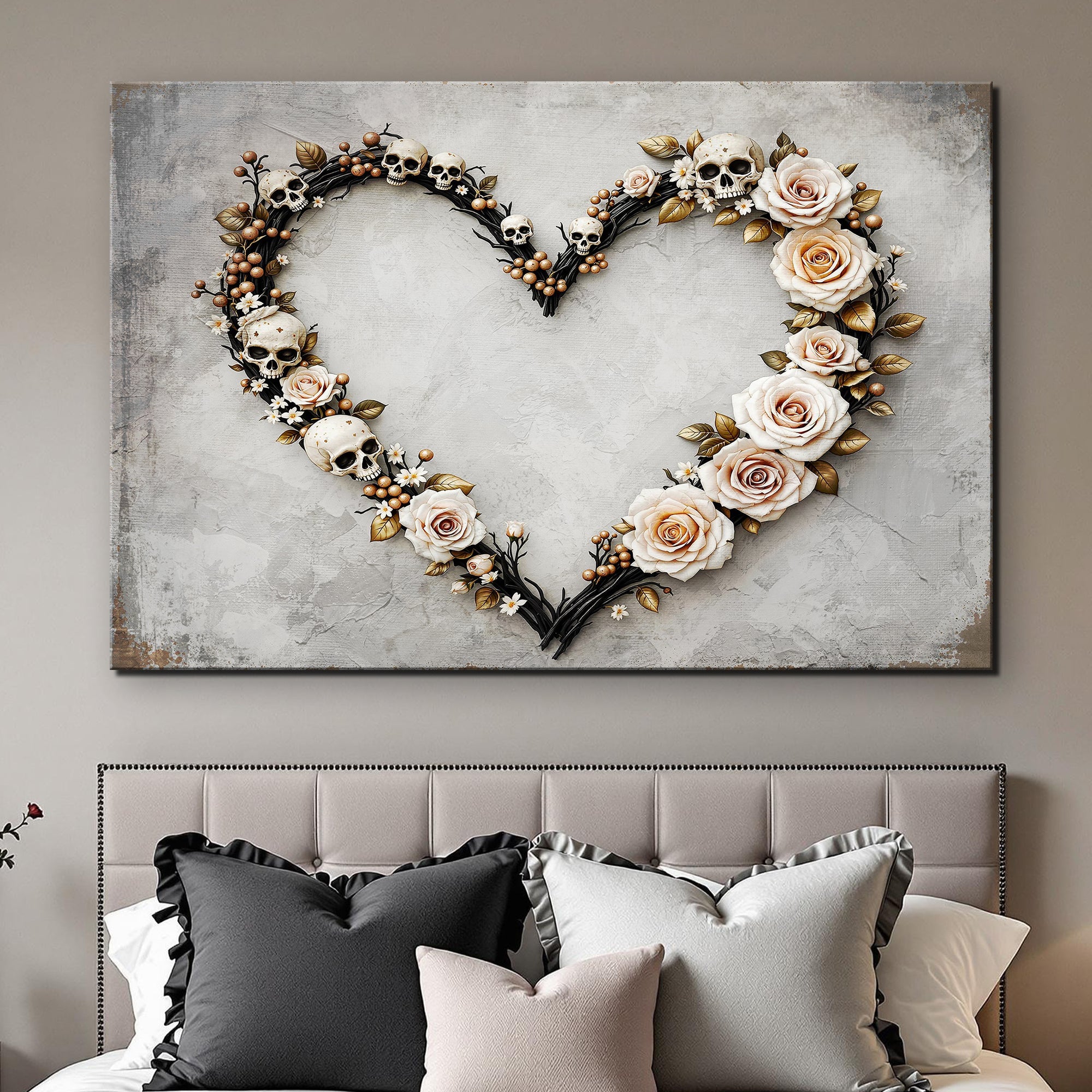 Skull and Flowers Wall Art X on sale at MyriadMart