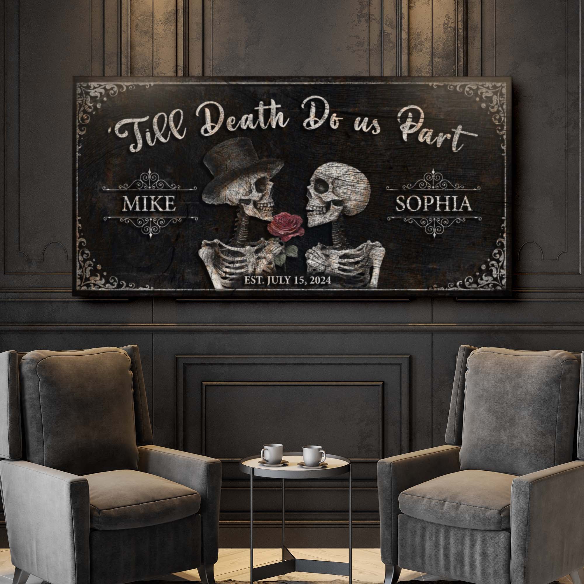 Till Death Do Us Part Skeleton Couple Sign III on sale at MyriadMart