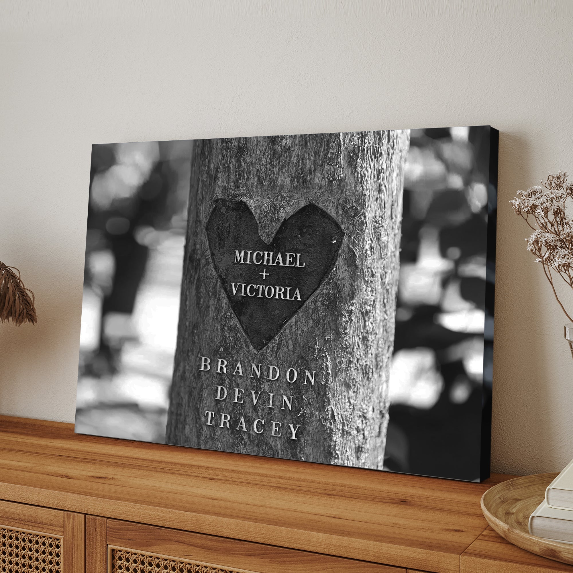 Tree Trunk Family Names Sign on sale at MyriadMart