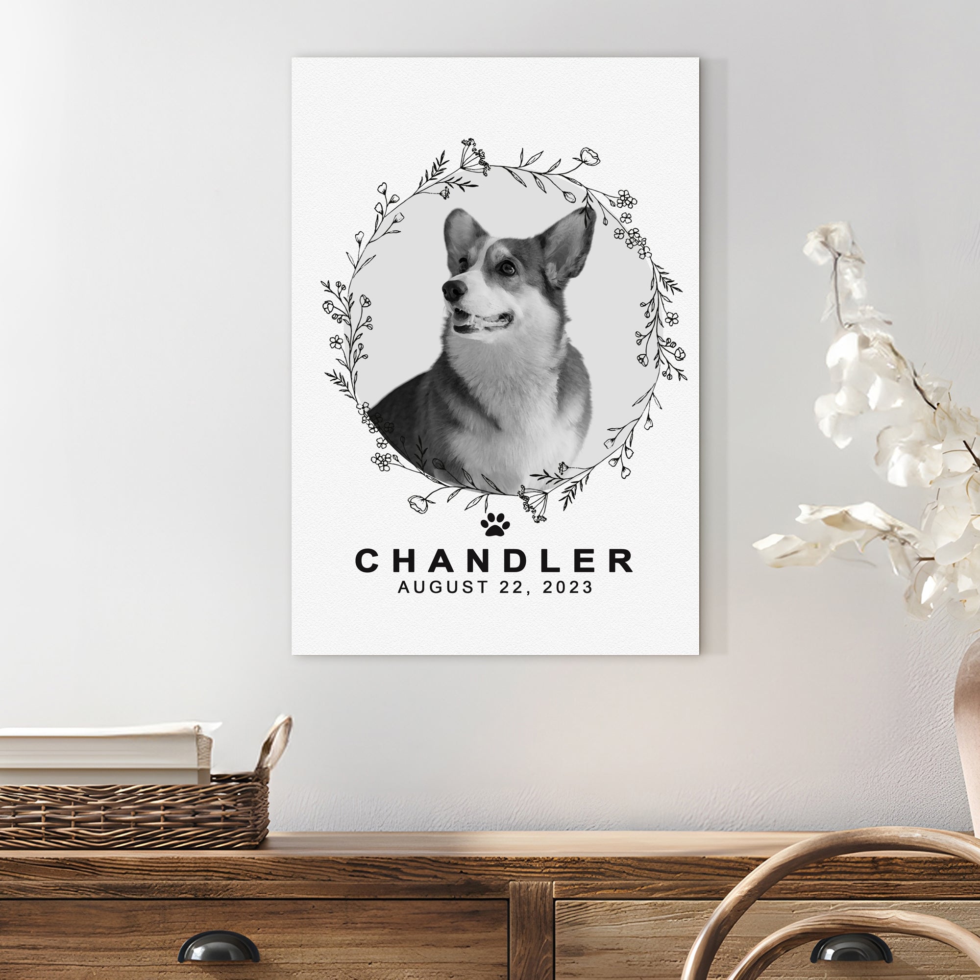 Pet Memorial Portrait Monochrome Sign on sale at MyriadMart