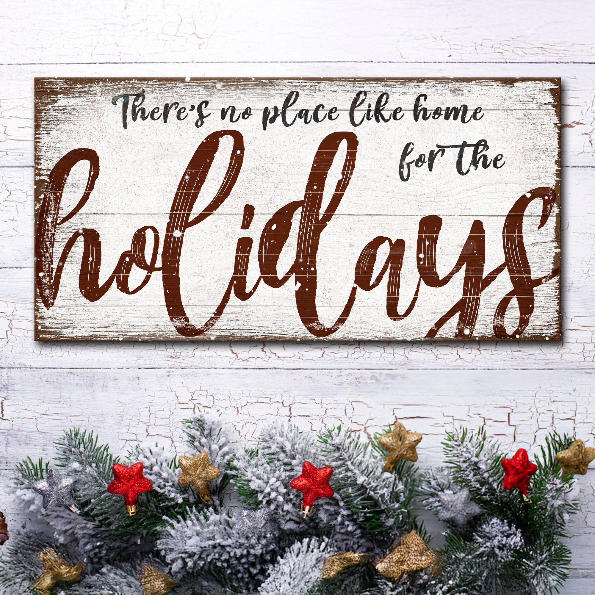 There's No Place Like Home for The Holidays Christmas Sign on sale at MyriadMart