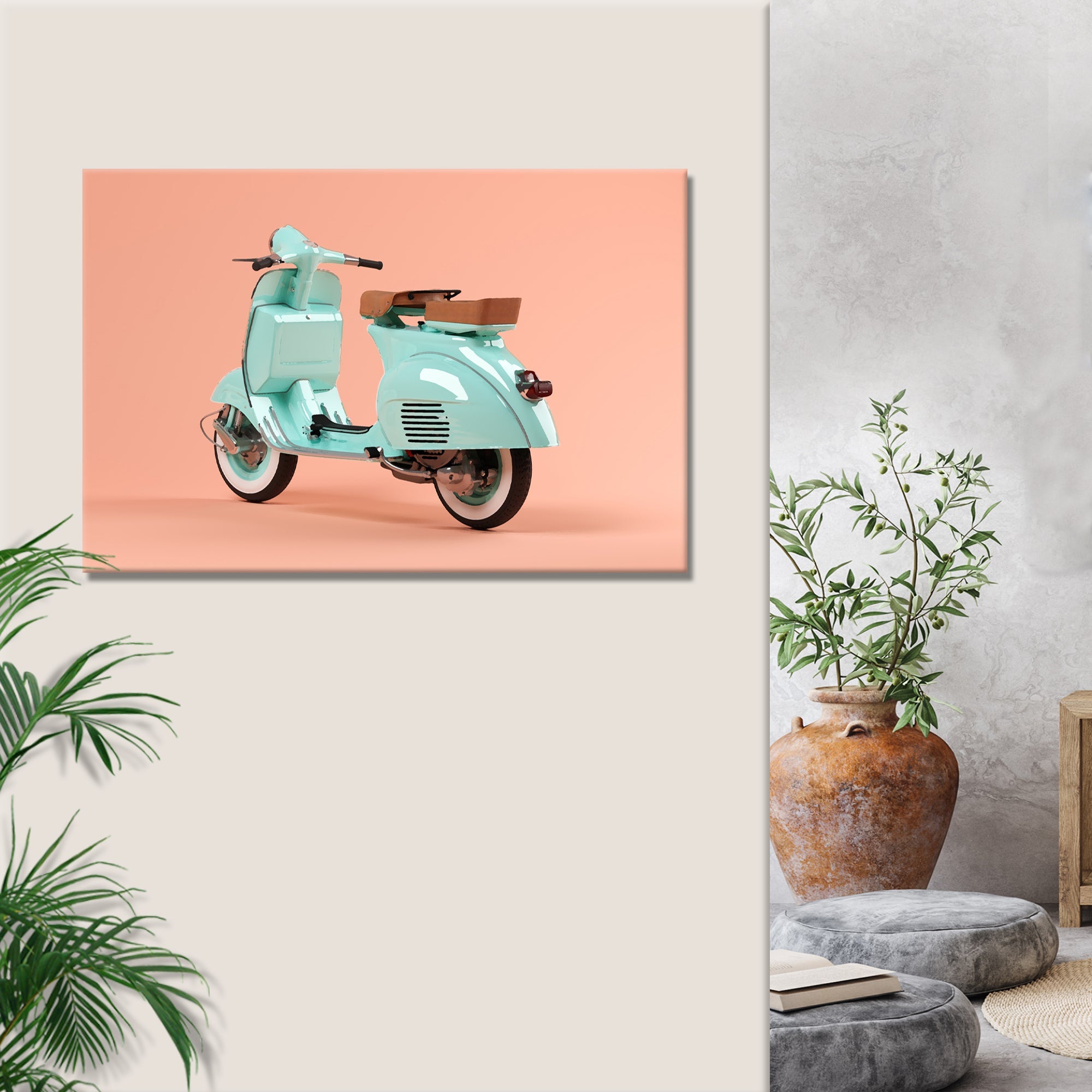 Scooter Motorcycle Rare Vespa Canvas Wall Art on sale at MyriadMart