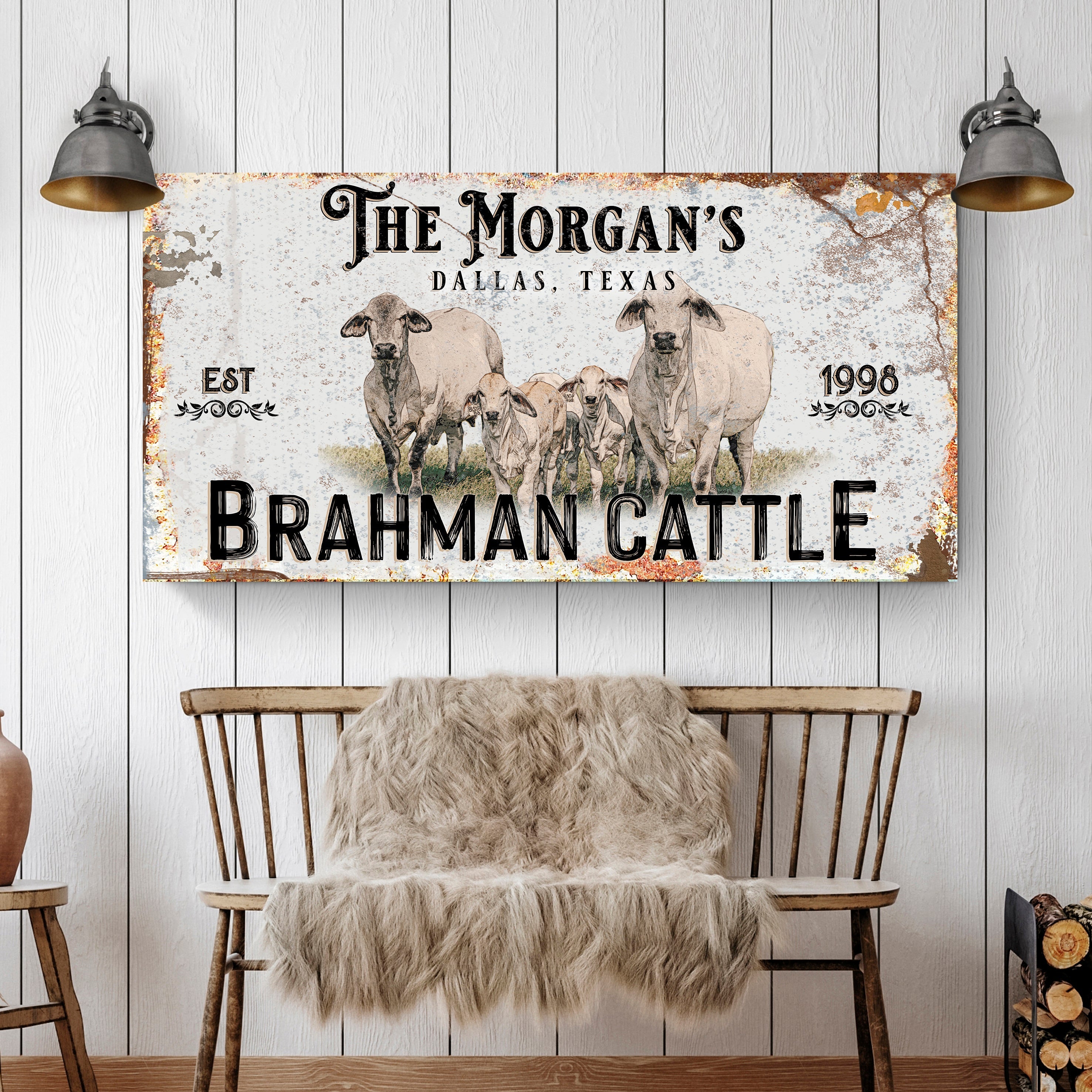 Personalized Brahman Cattle Sign II on sale at MyriadMart