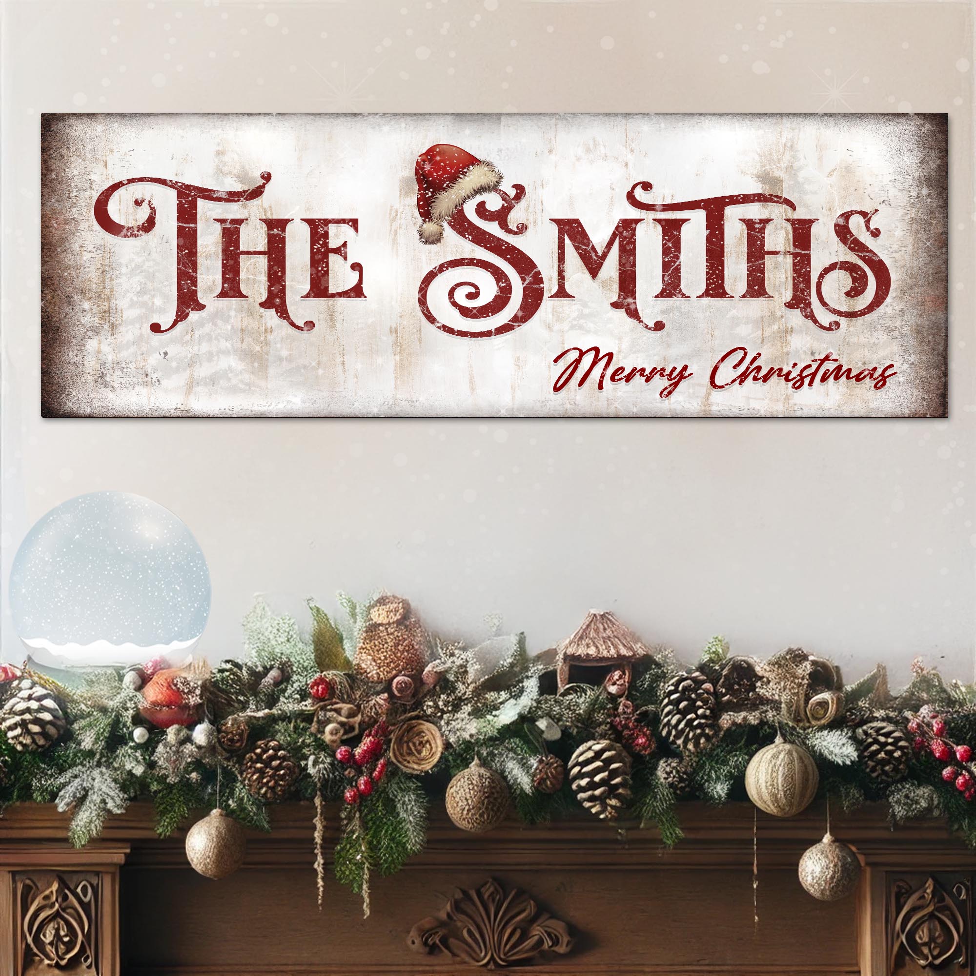 Christmas Family Name Sign III on sale at MyriadMart