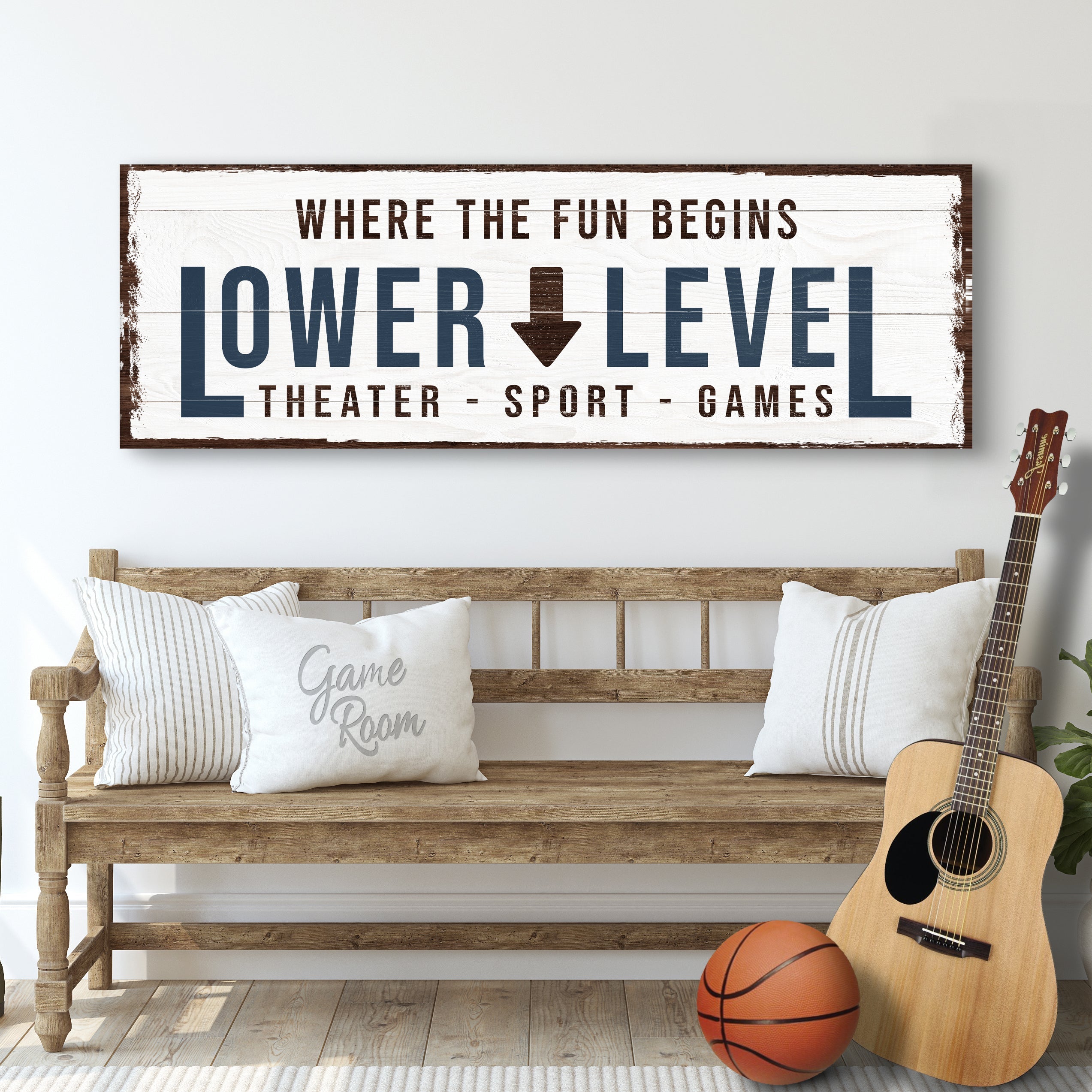 Lower Level Sign: Custom Bar Signs for Home Bar – Ideal for Personalized Basement Bar Sign on sale at MyriadMart