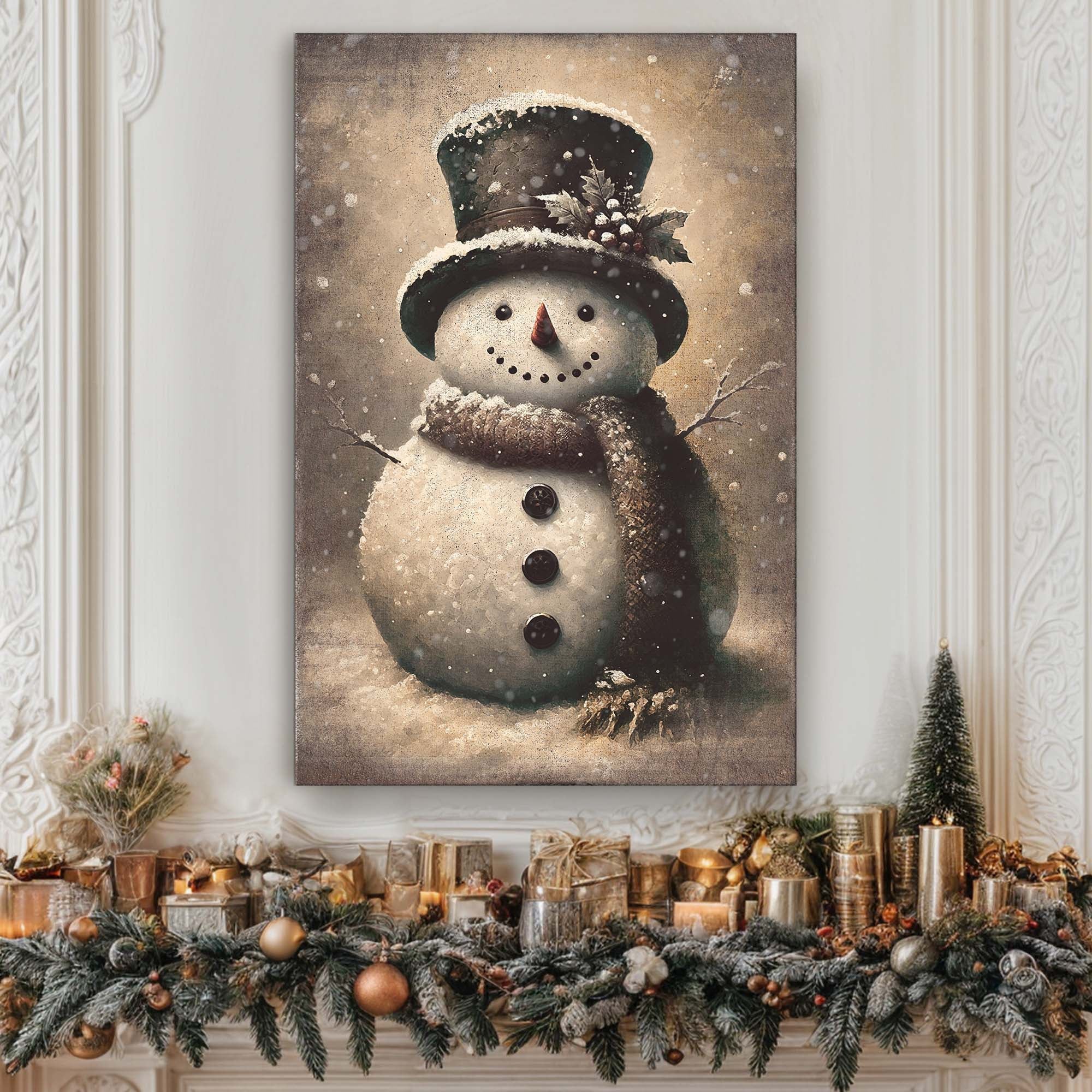 Vintage Snowman Christmas Wall Art III on sale at MyriadMart