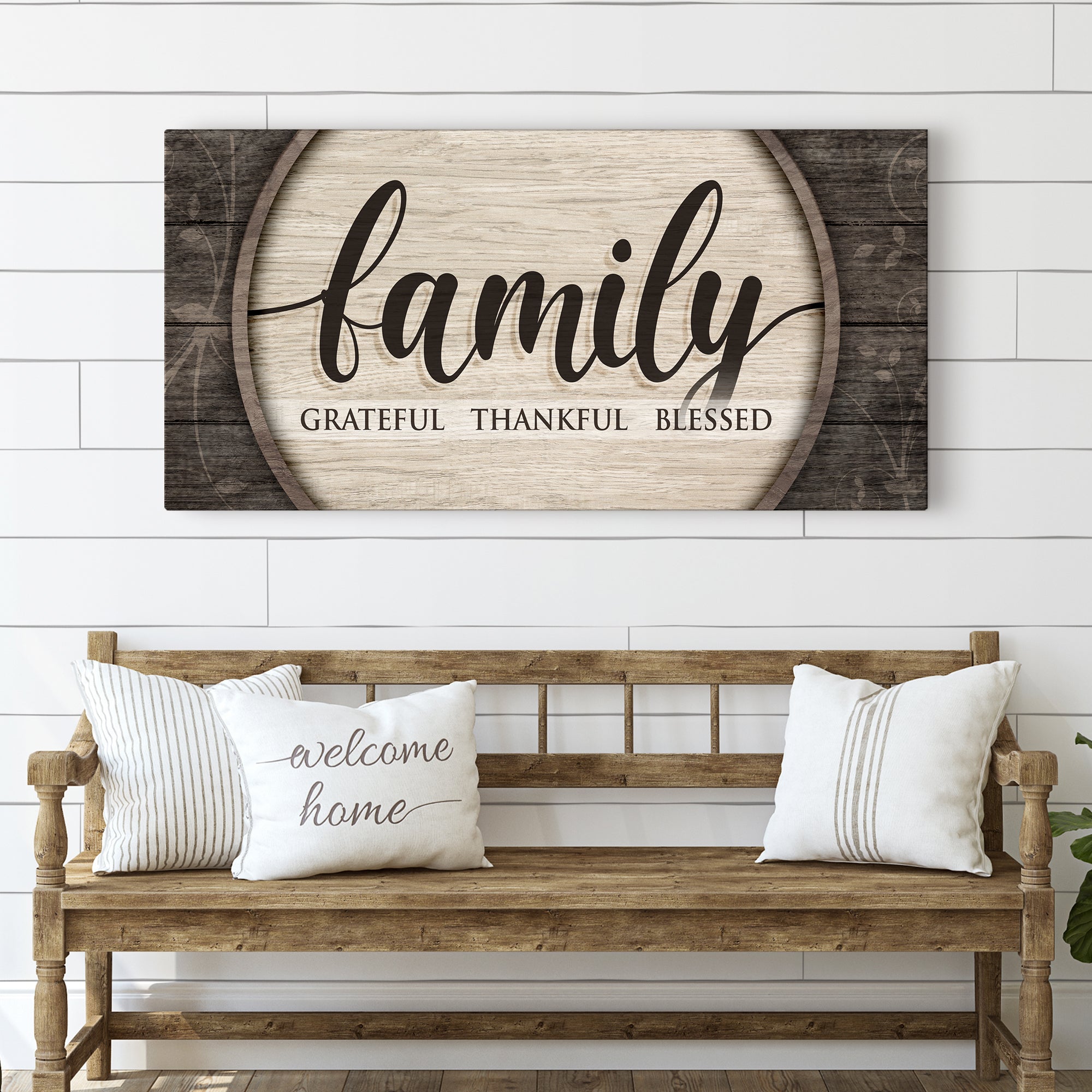 Grateful Thankful Blessed Family Sign on sale at MyriadMart