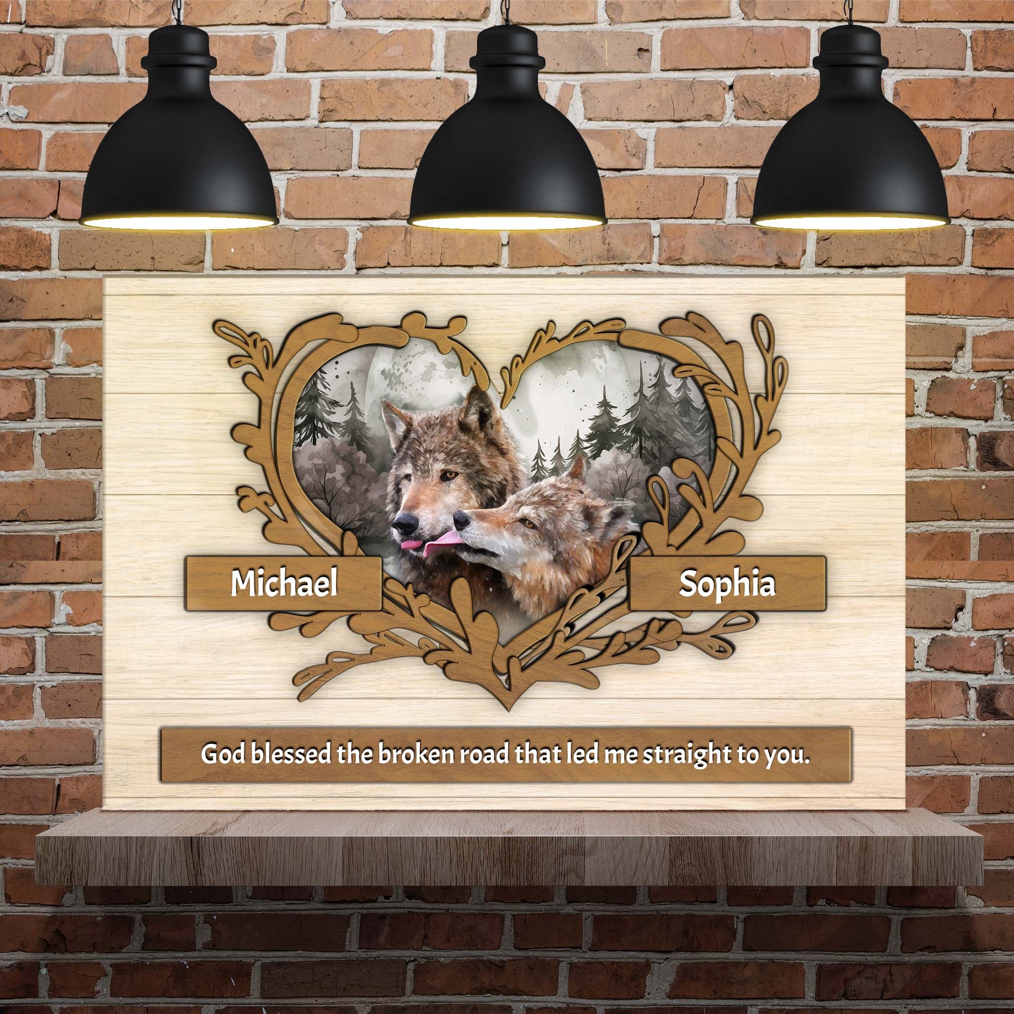 Couple Wolves Sign II on sale at MyriadMart