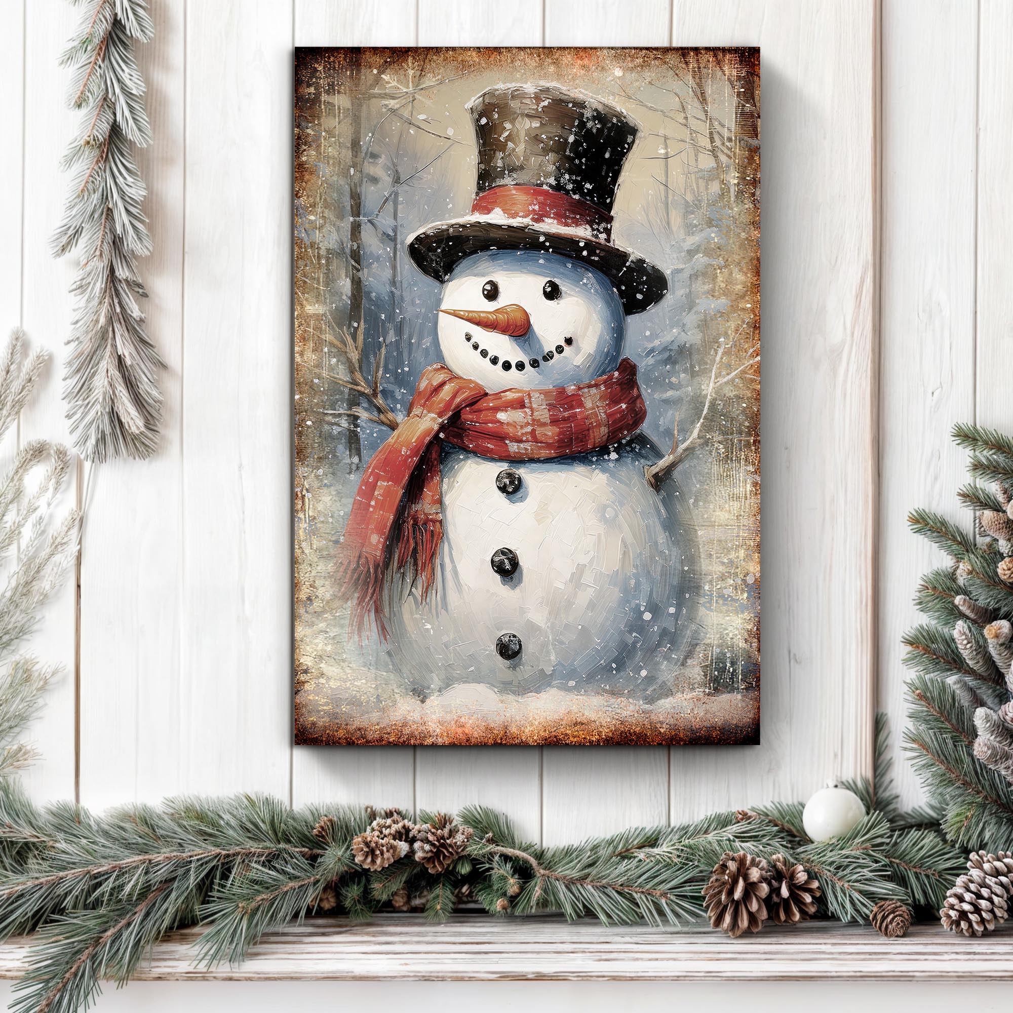 Vintage Snowman Christmas Wall Art on sale at MyriadMart