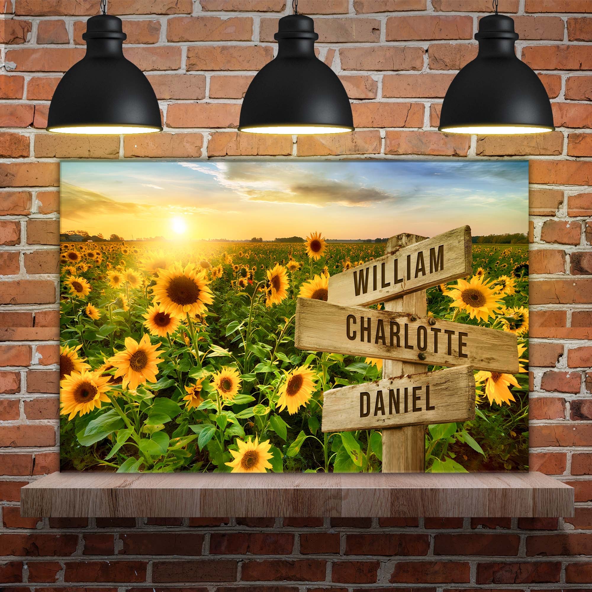 Sunflower Field Family Names Sign on sale at MyriadMart