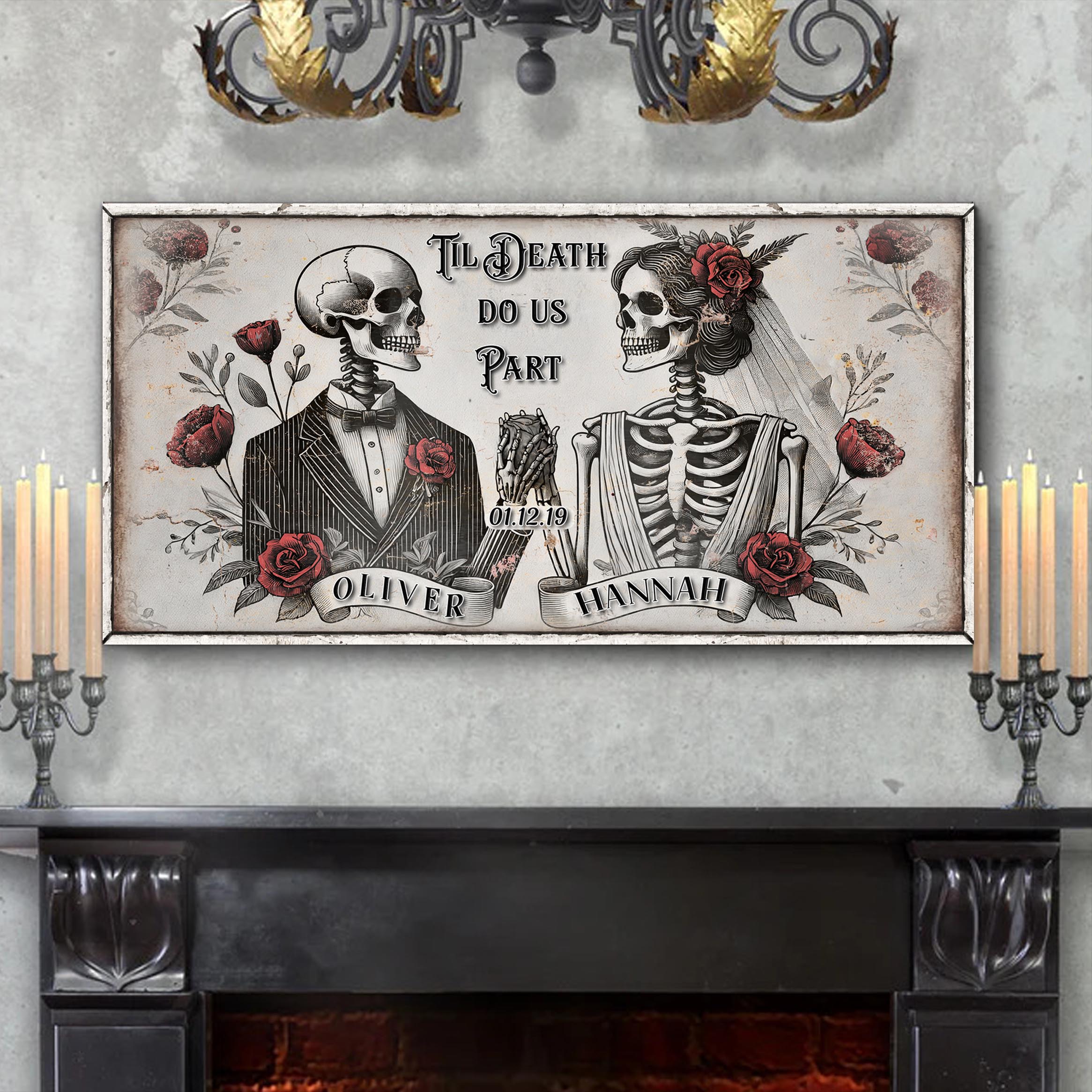 Till Death Do Us Part Skeleton Couple Sign II on sale at MyriadMart