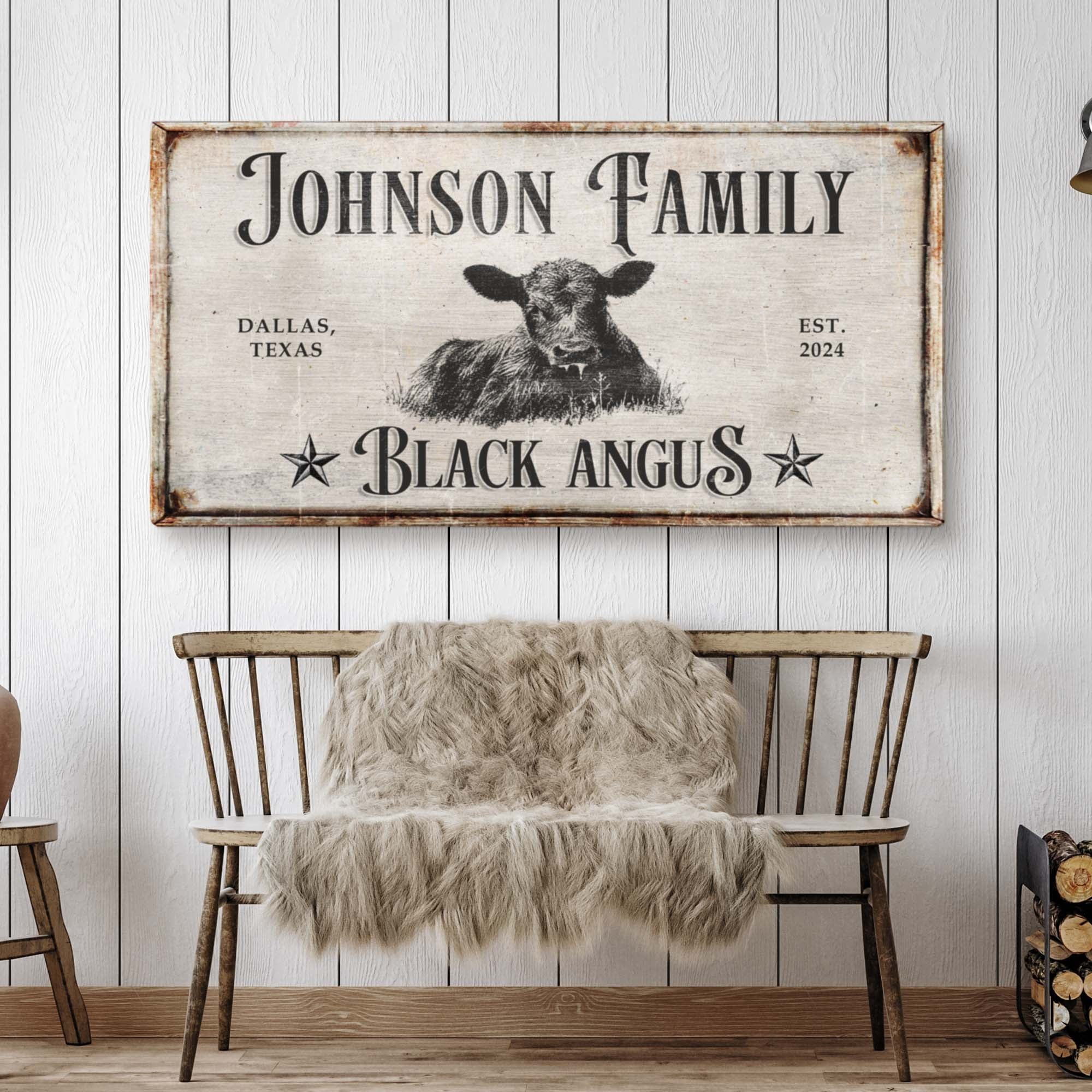Black Angus Cattle Sign on sale at MyriadMart