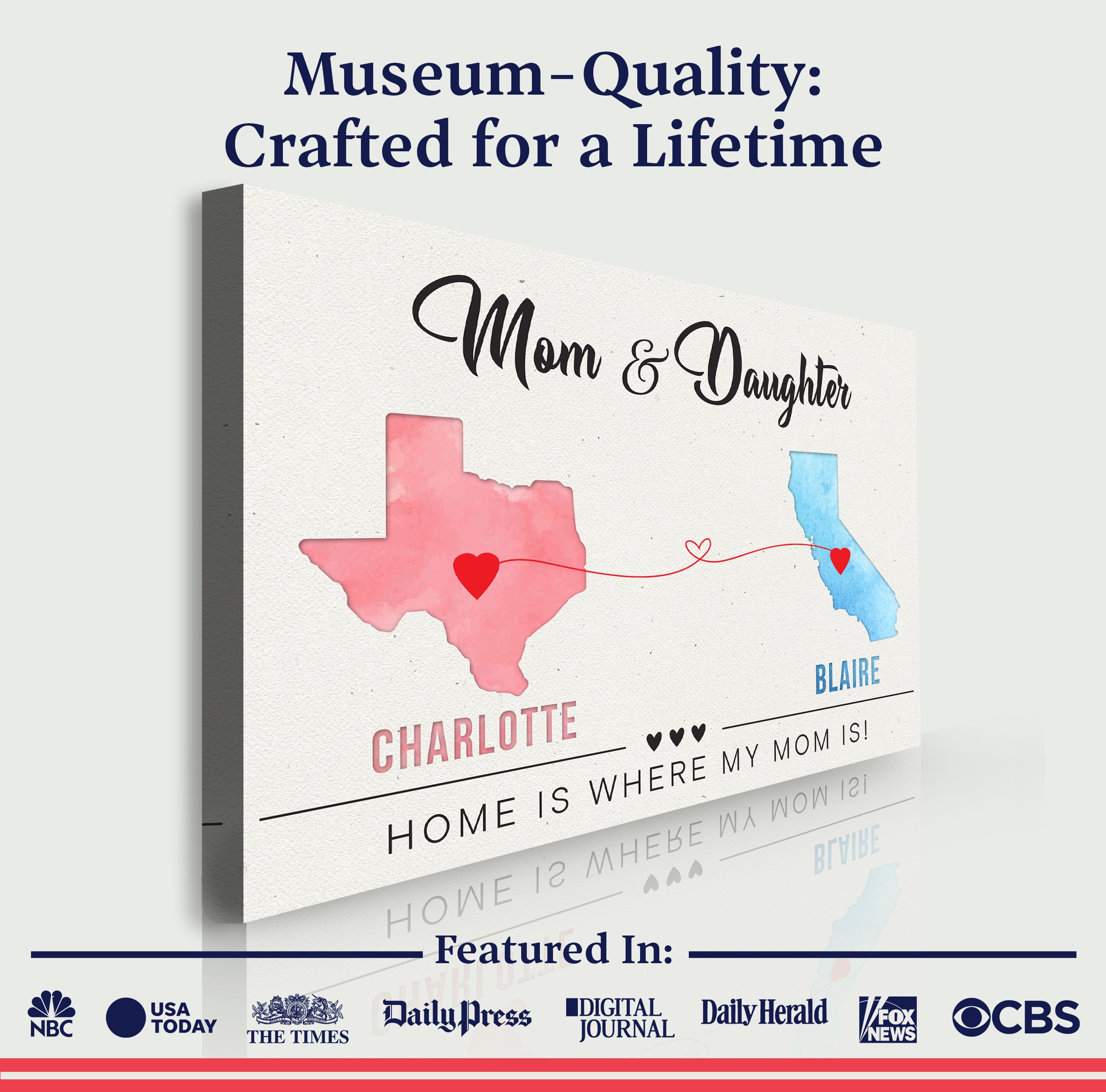 Mother's Day Sign Home Is Where My Heart Is on sale at MyriadMart