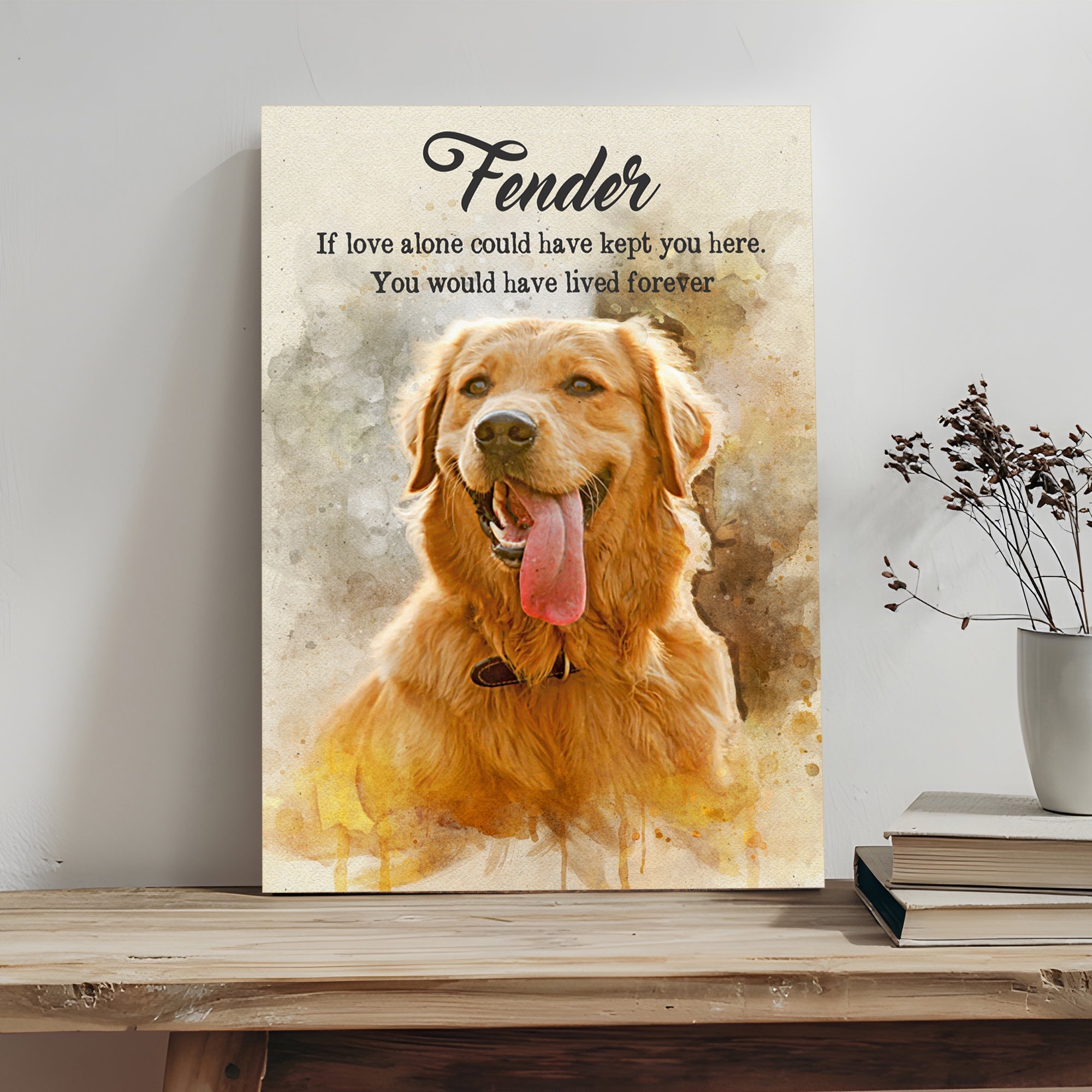 Pet Memorial Watercolor Portrait Sign on sale at MyriadMart