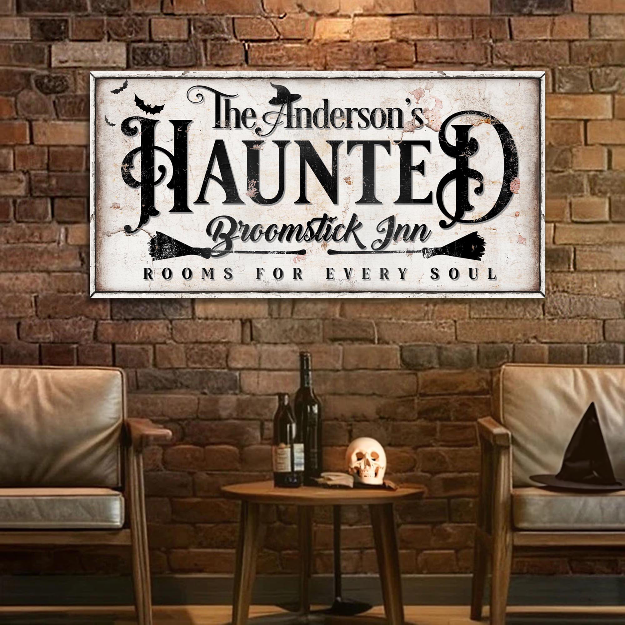 The Haunted Broomstick Inn Halloween Sign on sale at MyriadMart