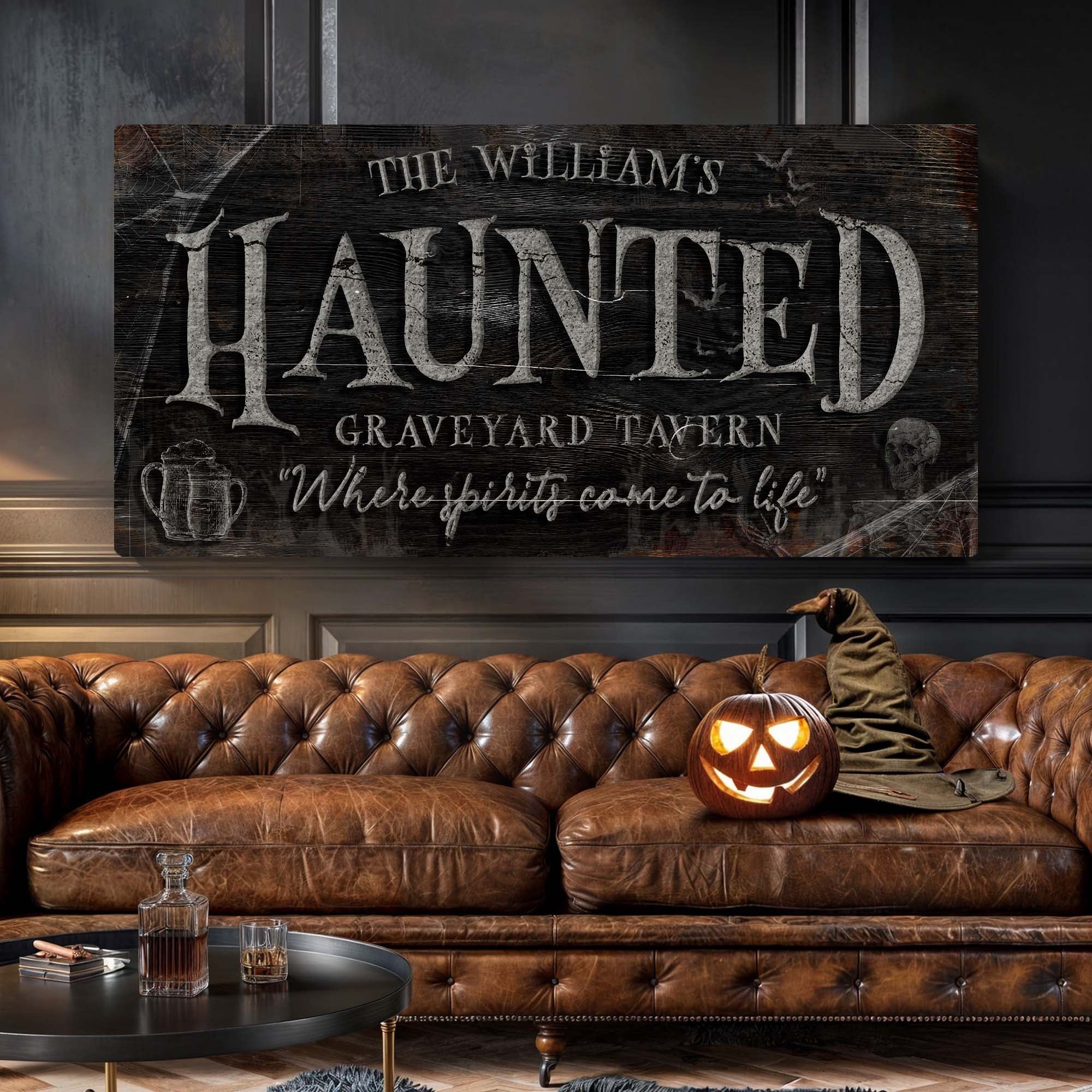 Haunted Graveyard Tavern Halloween Sign on sale at MyriadMart