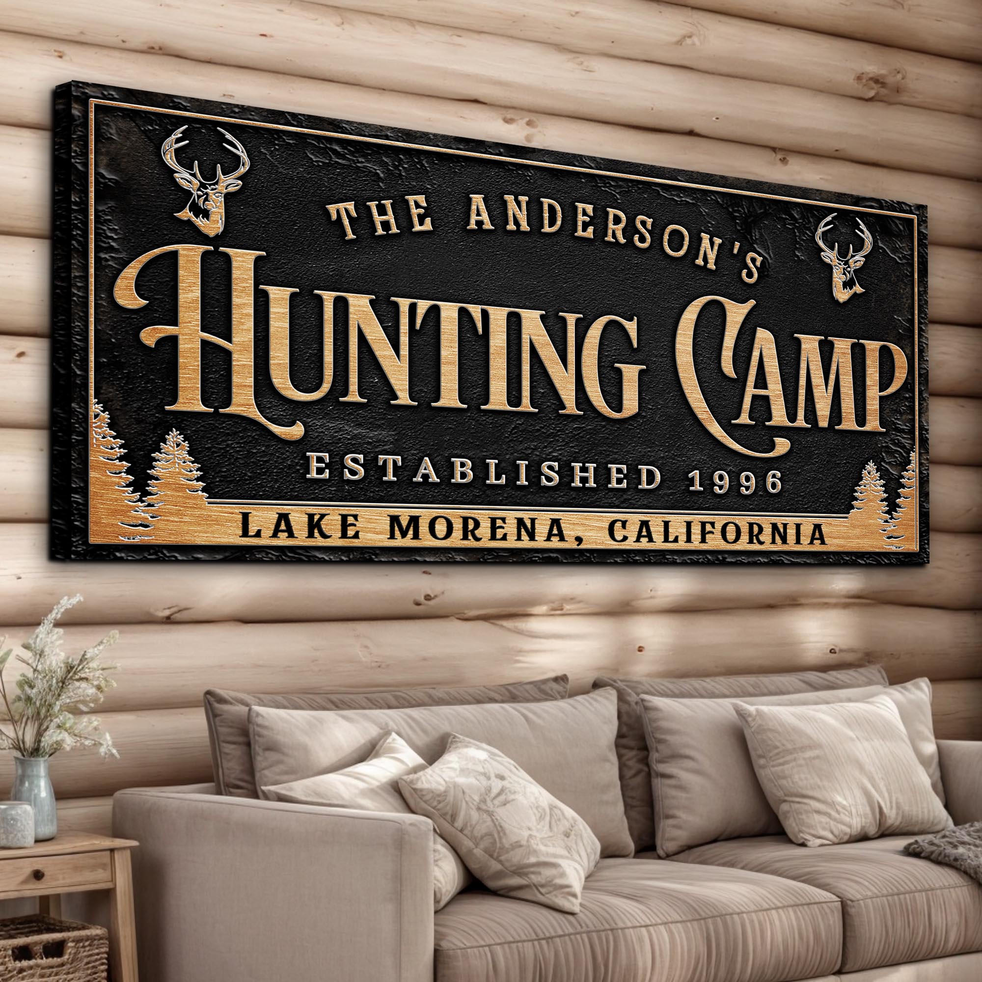 Personalized Family Hunting Camp Sign on sale at MyriadMart