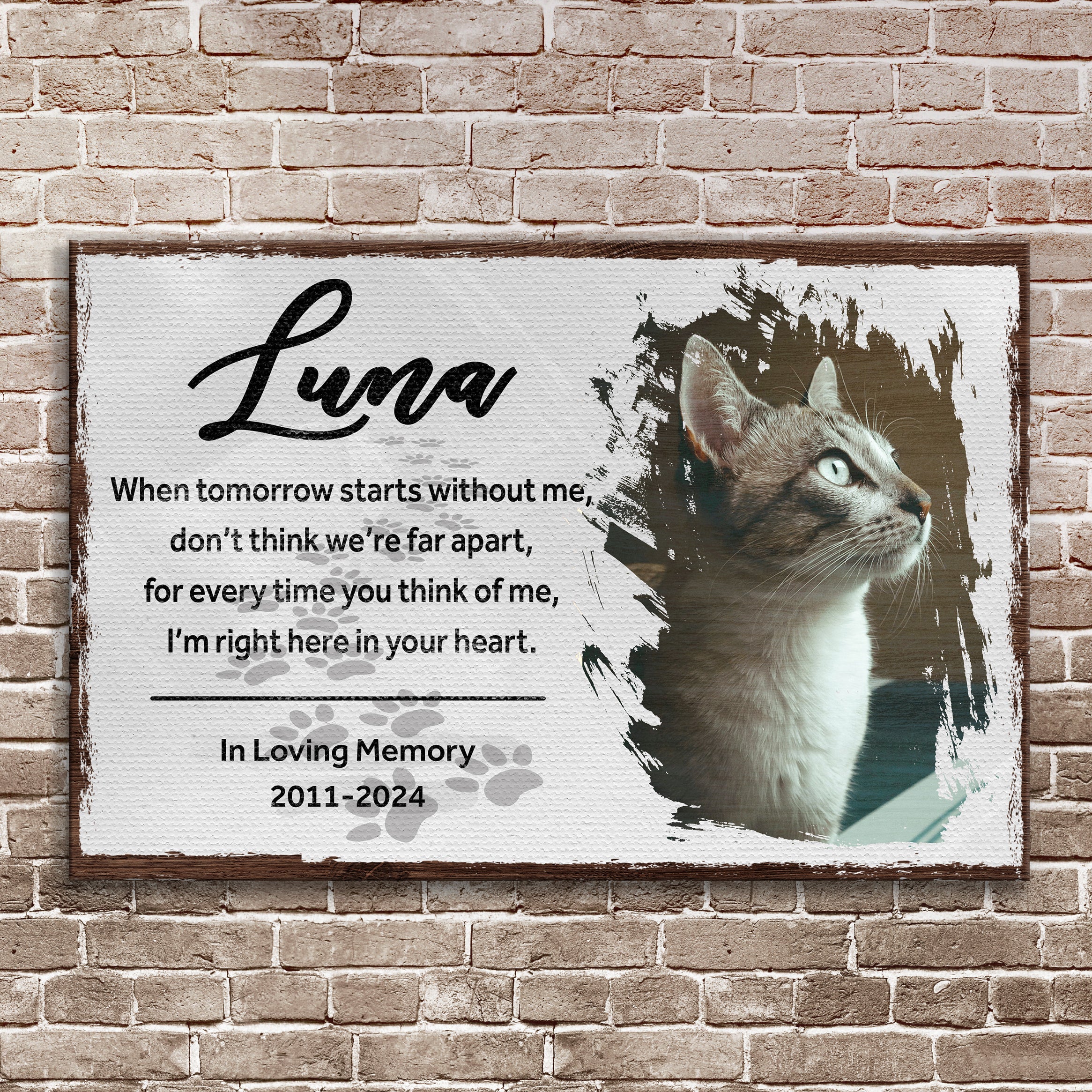 Pet Memorial Sign When Tomorrow Starts Without Me on sale at MyriadMart