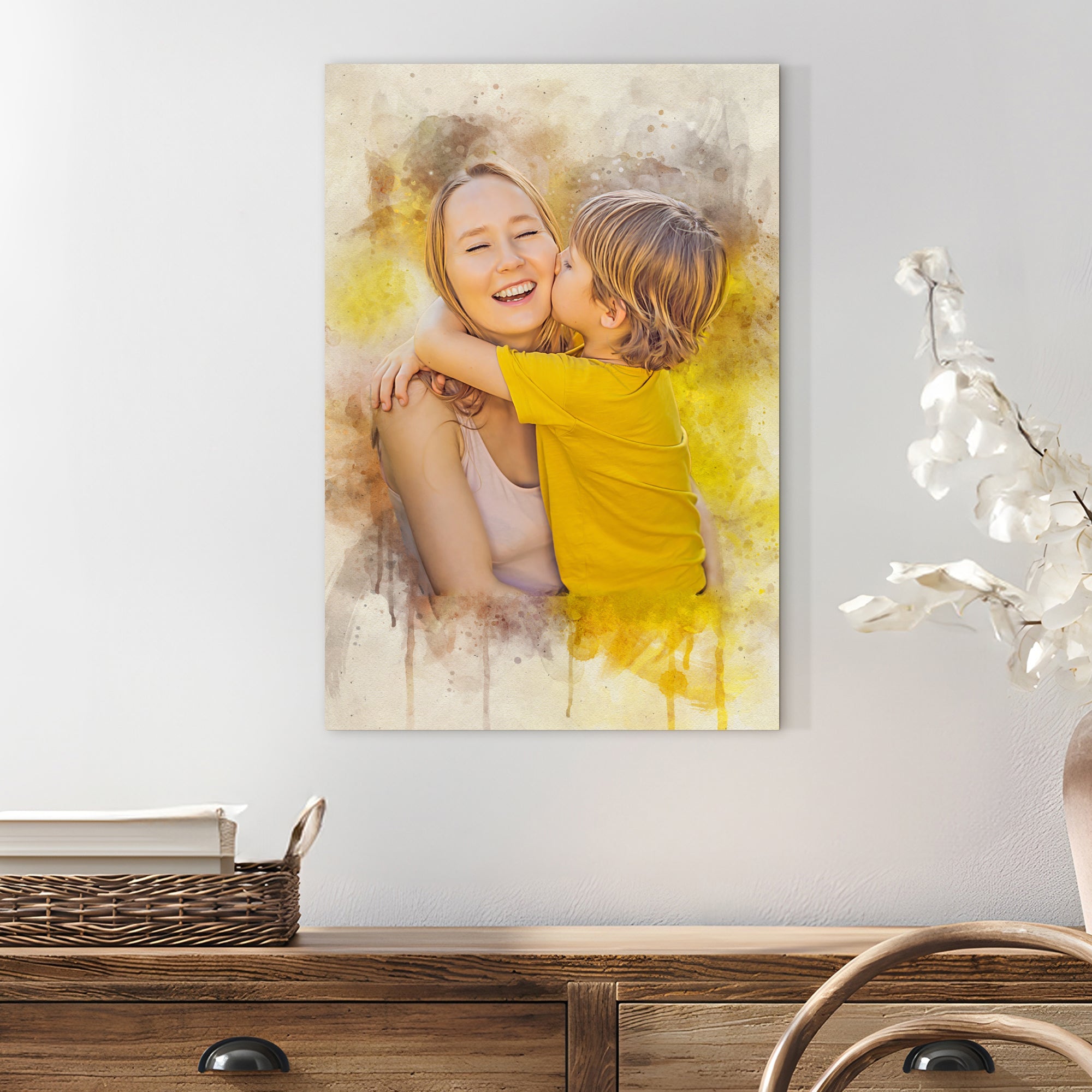 Mother's Day Watercolor Sign Mother and Child on sale at MyriadMart