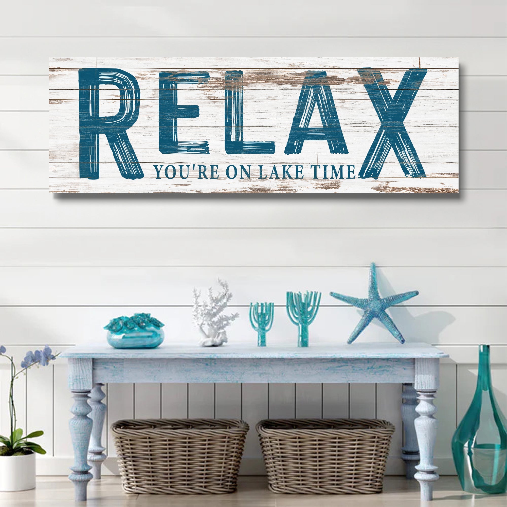 Relax You're on Lake Time Sign on sale at MyriadMart