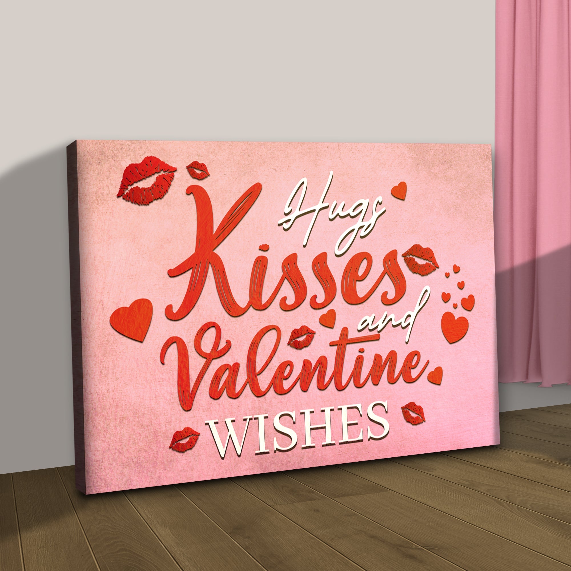 Hugs Kisses and Valentine Wishes Sign II on sale at MyriadMart