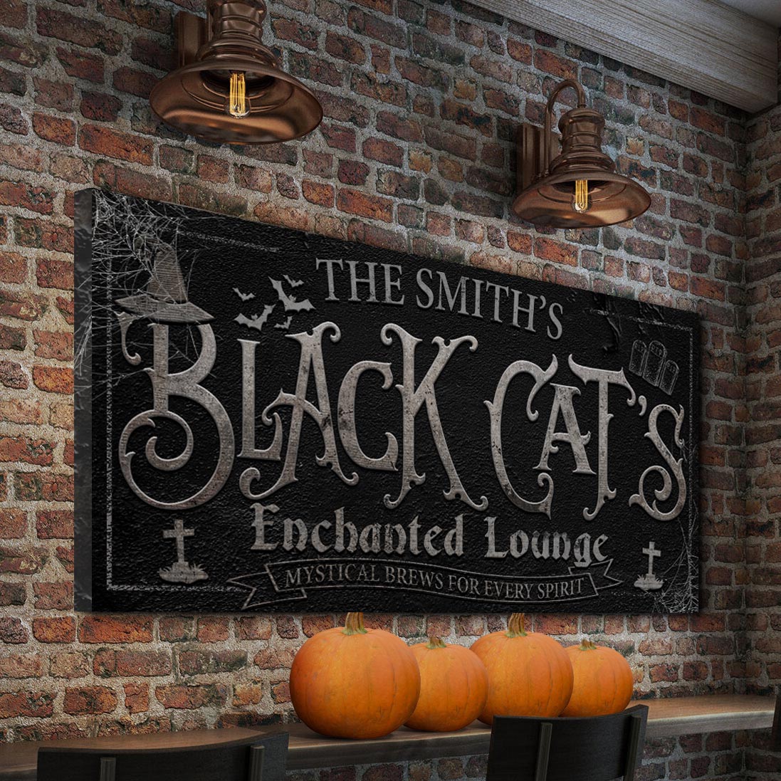 Black Cat's Enchanted Lounge Halloween Sign II on sale at MyriadMart