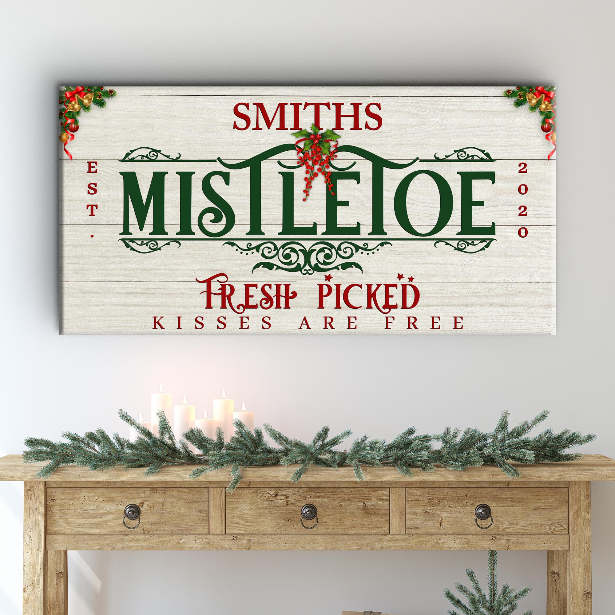 Mistletoe Christmas Sign on sale at MyriadMart