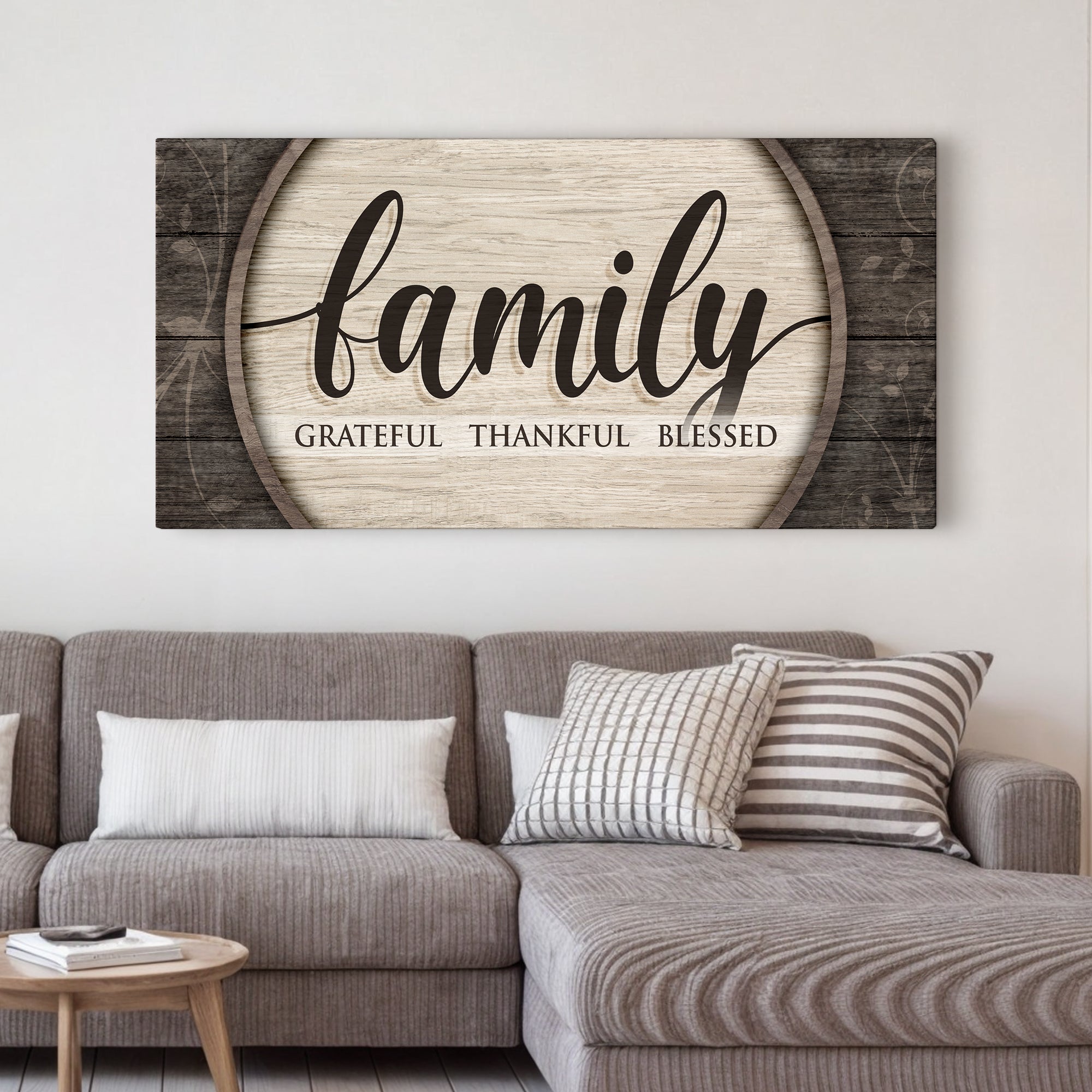 Grateful Thankful Blessed Family Sign on sale at MyriadMart