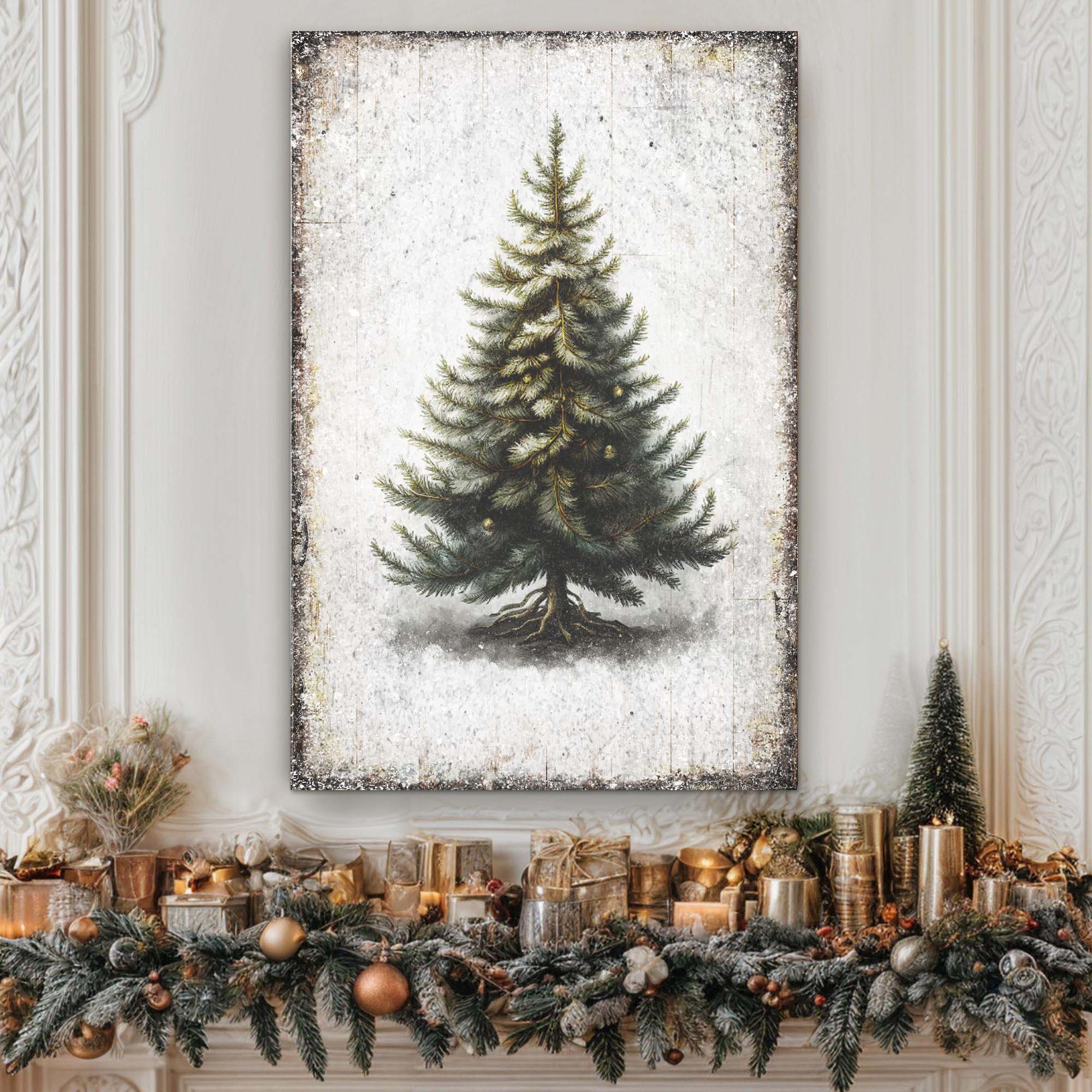 Vintage Pine Tree Christmas Wall Art on sale at MyriadMart