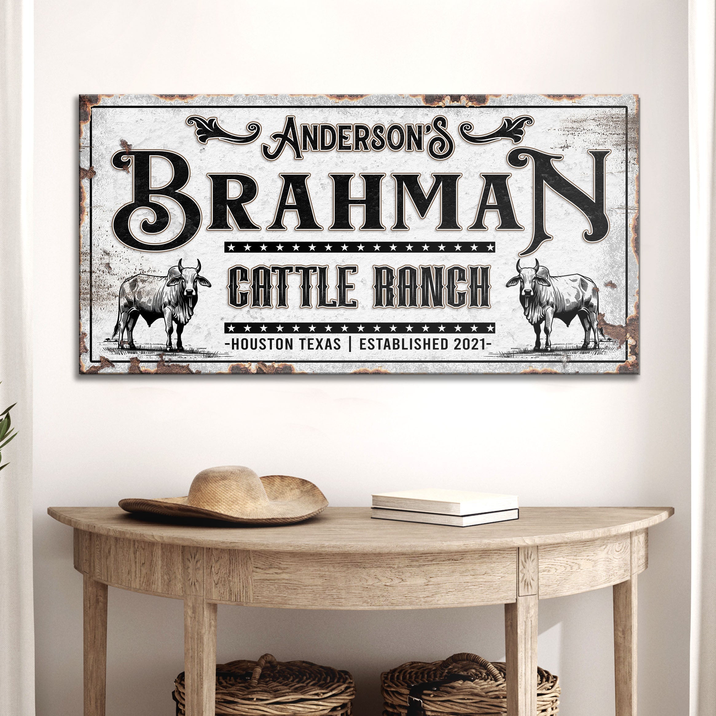 Personalized Brahman Cattle Sign on sale at MyriadMart