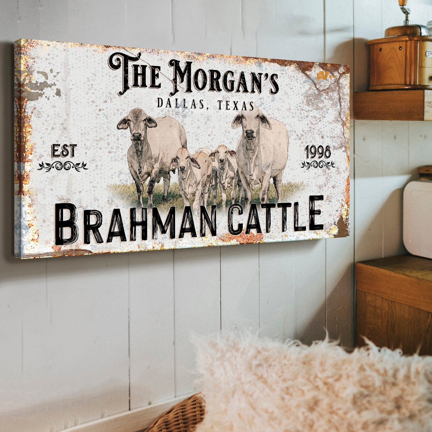 Personalized Brahman Cattle Sign II on sale at MyriadMart