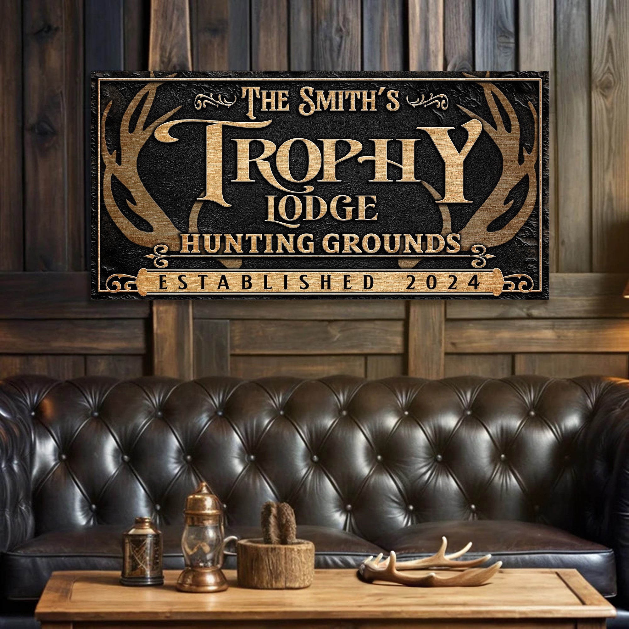 Personalized Family Antler Sign III on sale at MyriadMart