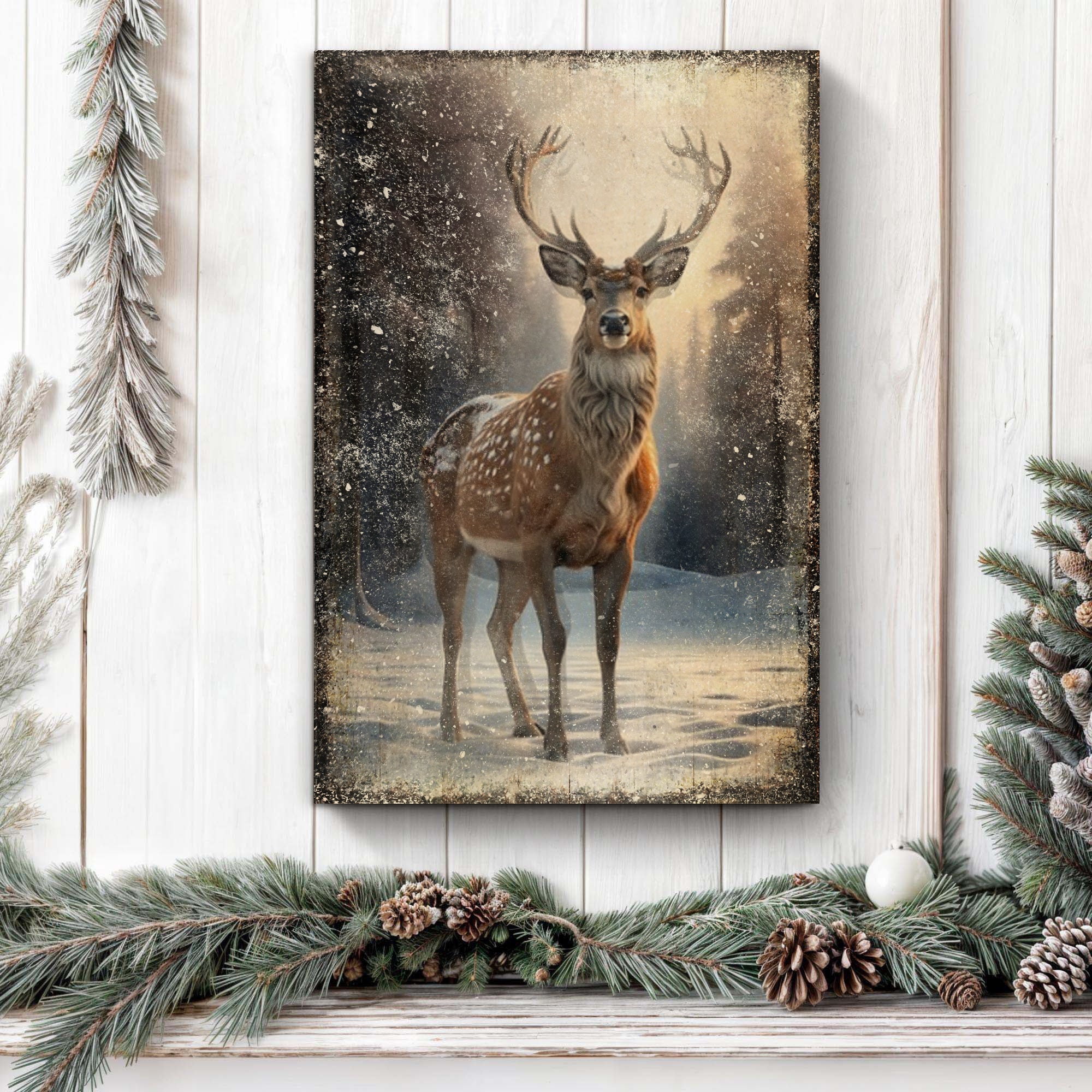 Vintage Winter Deer Christmas Wall Art IV on sale at MyriadMart